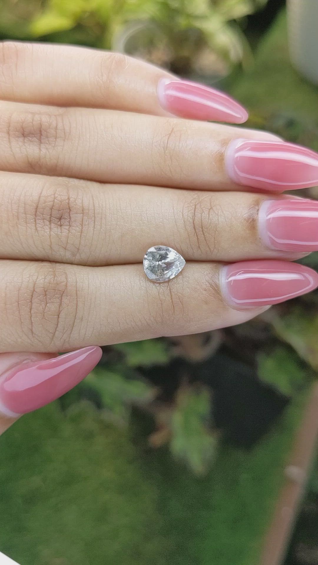 1.53 Ct. White Sapphire from Ceylon (Sri Lanka) Size Video