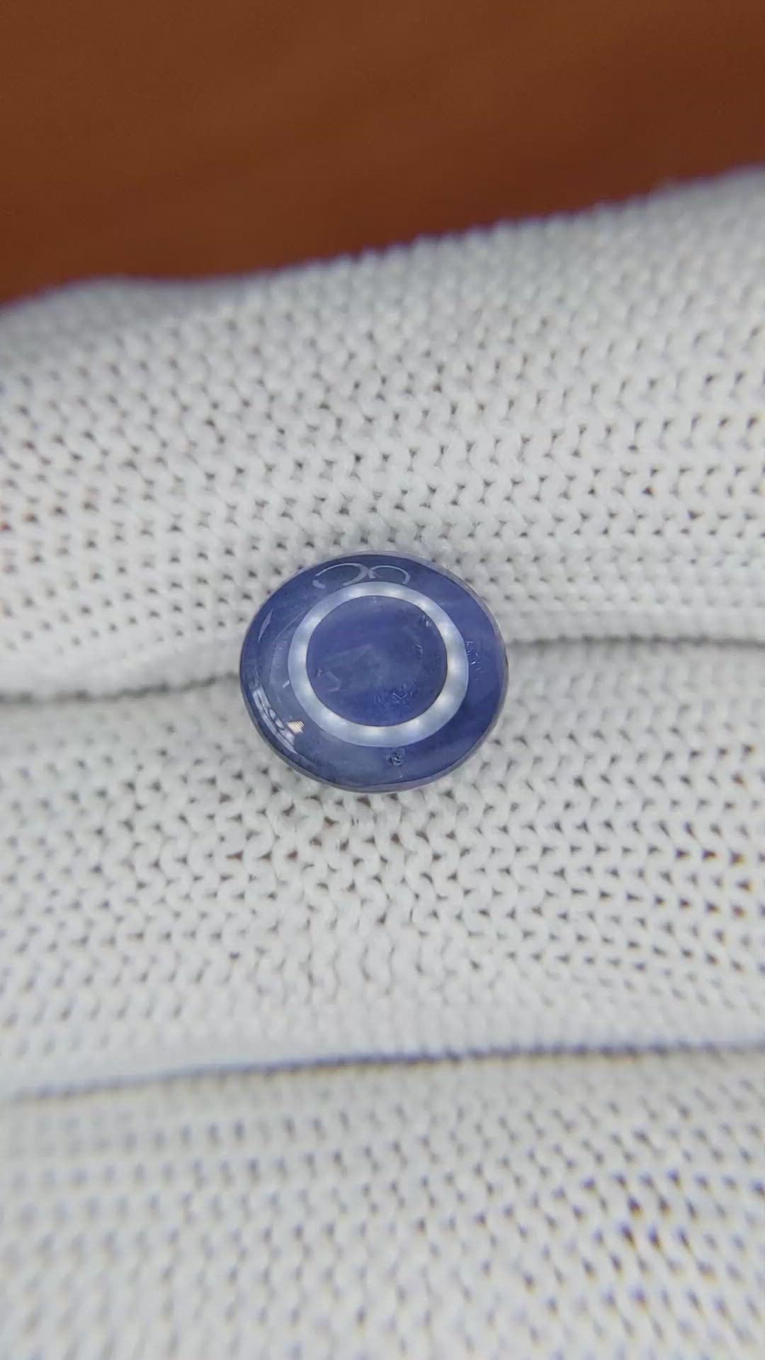 6.53 Ct. Blue Star Sapphire from Ceylon (Sri Lanka) Size Video