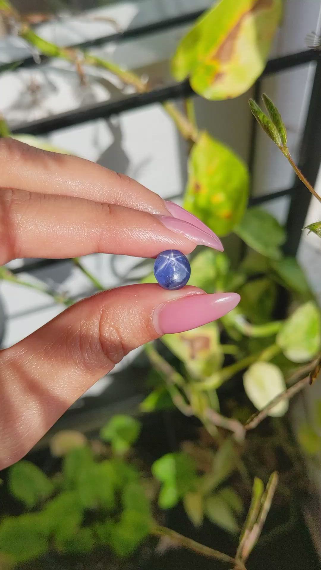 6.53 Ct. Blue Star Sapphire from Ceylon (Sri Lanka) Size Video