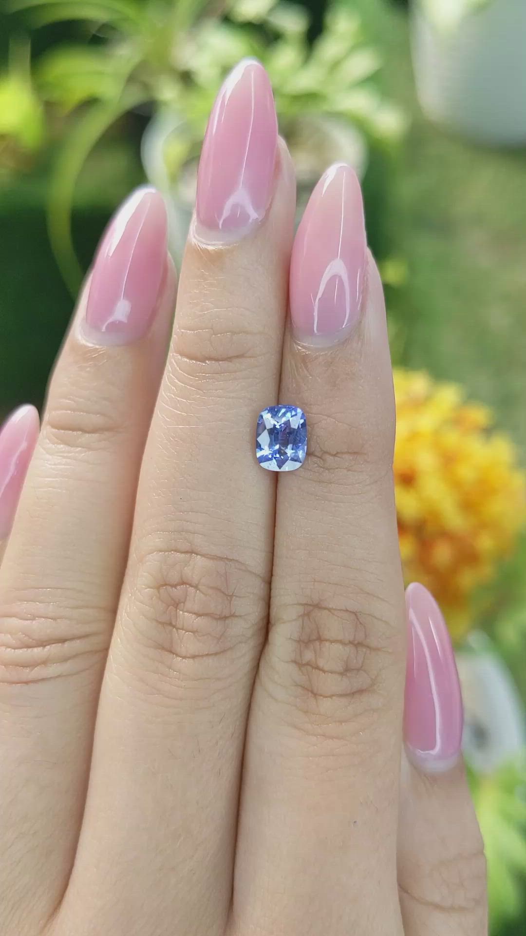 1.23 Ct. Blue Sapphire from Ceylon (Sri Lanka) Size Video
