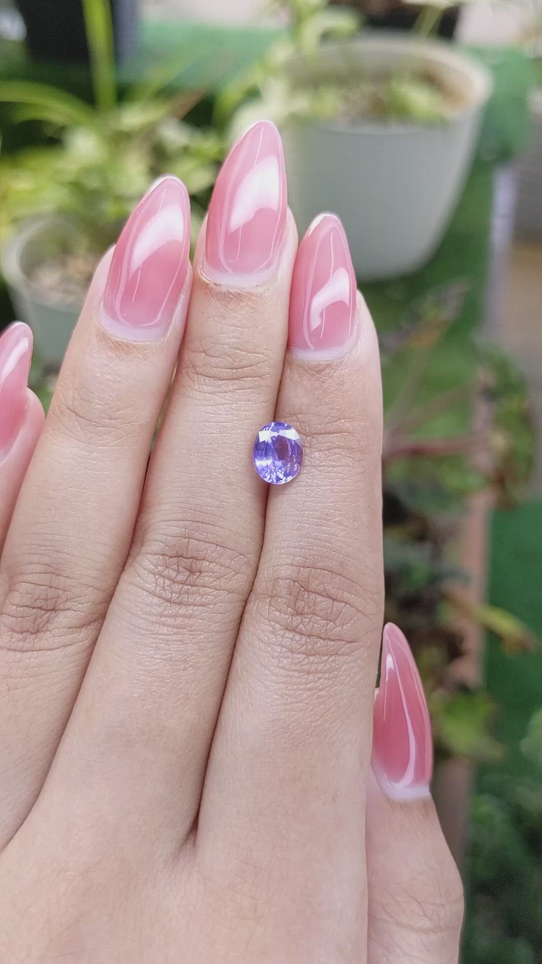 1.45 Ct. Violet Sapphire from Ceylon (Sri Lanka) Size Video