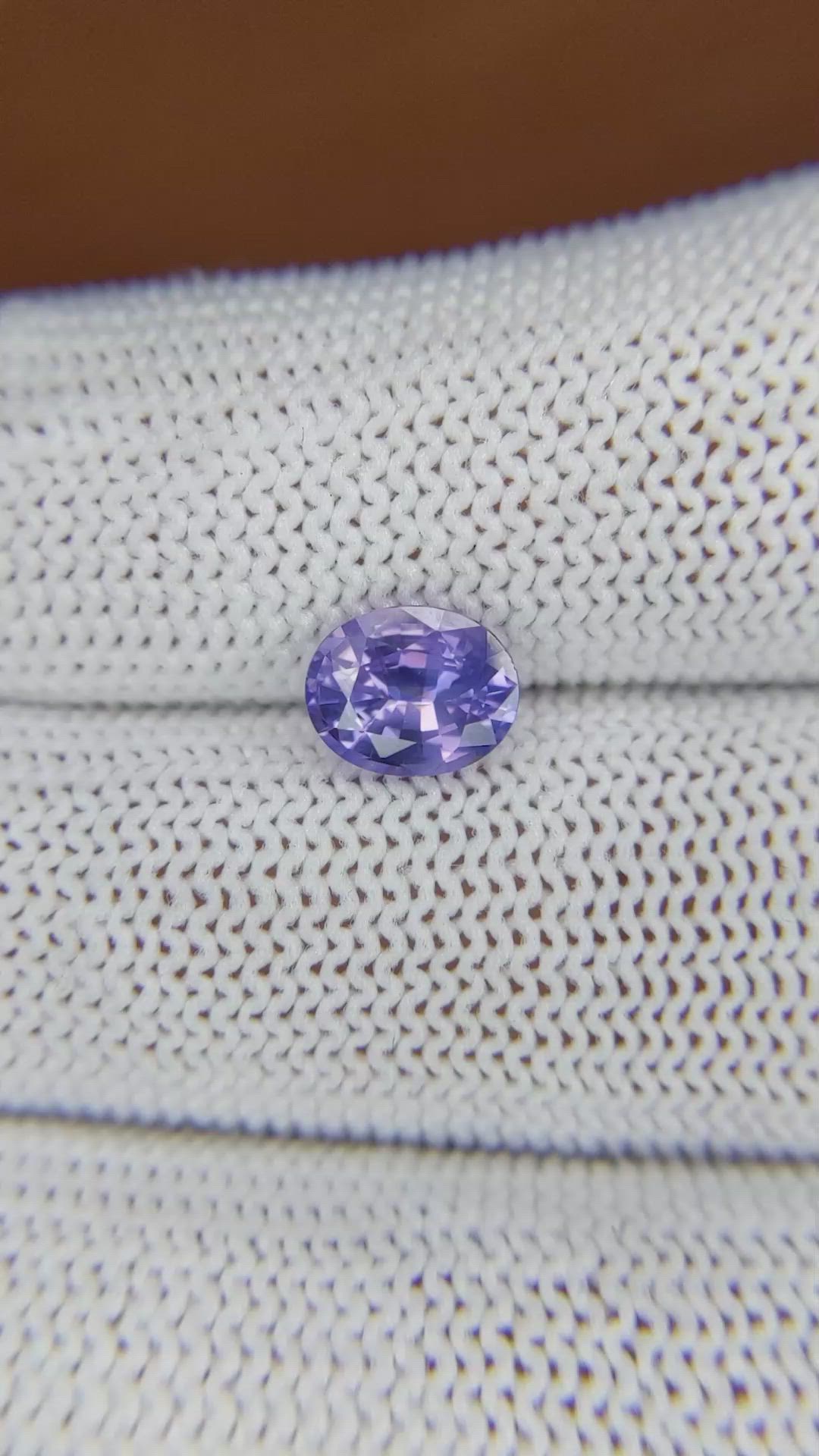 1.45 Ct. Violet Sapphire from Ceylon (Sri Lanka) Size Video