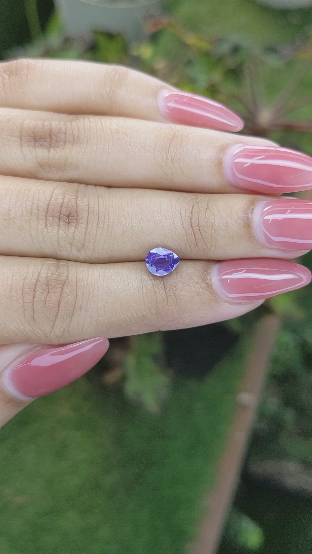 1.04 Ct. Violet Sapphire from Ceylon (Sri Lanka) Size Video