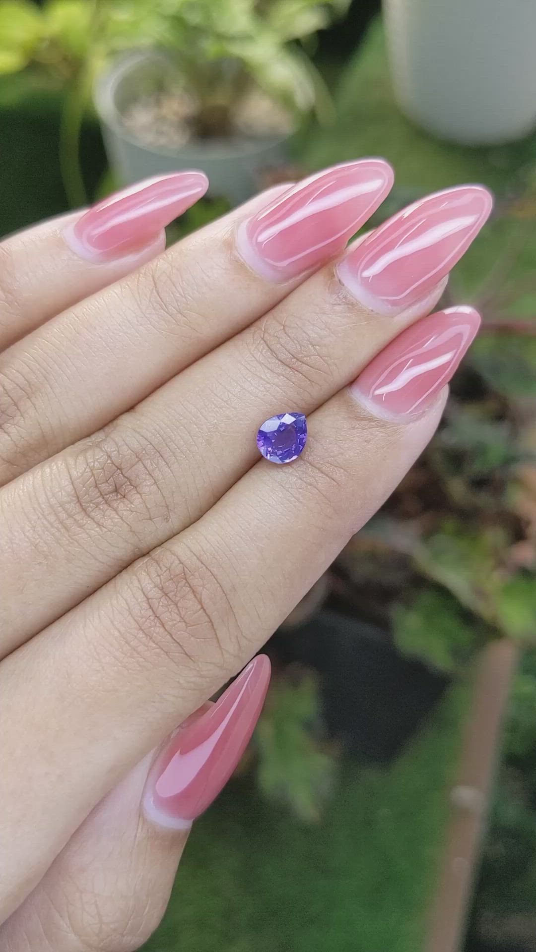 1.04 Ct. Violet Sapphire from Ceylon (Sri Lanka) Size Video