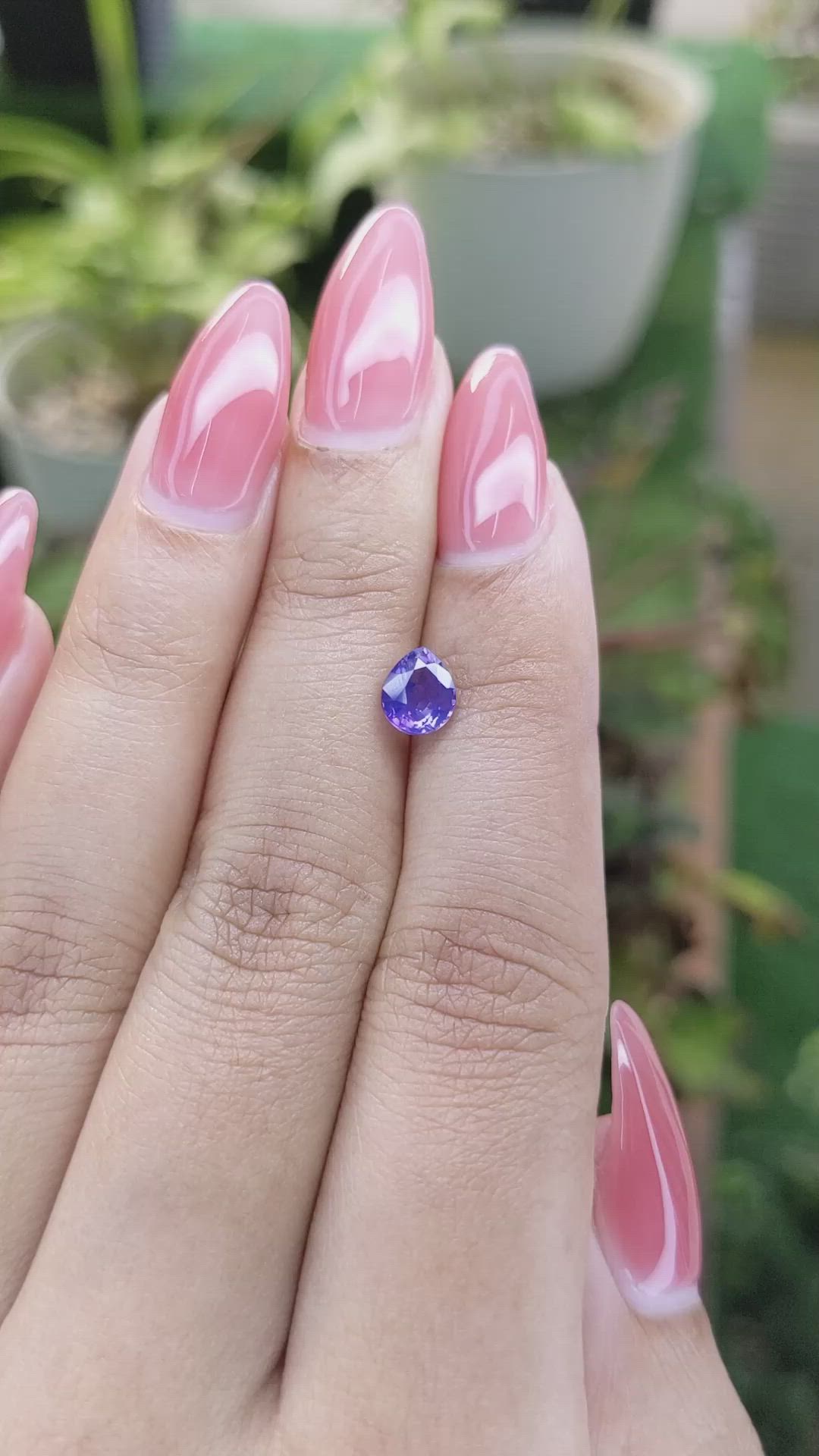1.04 Ct. Violet Sapphire from Ceylon (Sri Lanka) Size Video