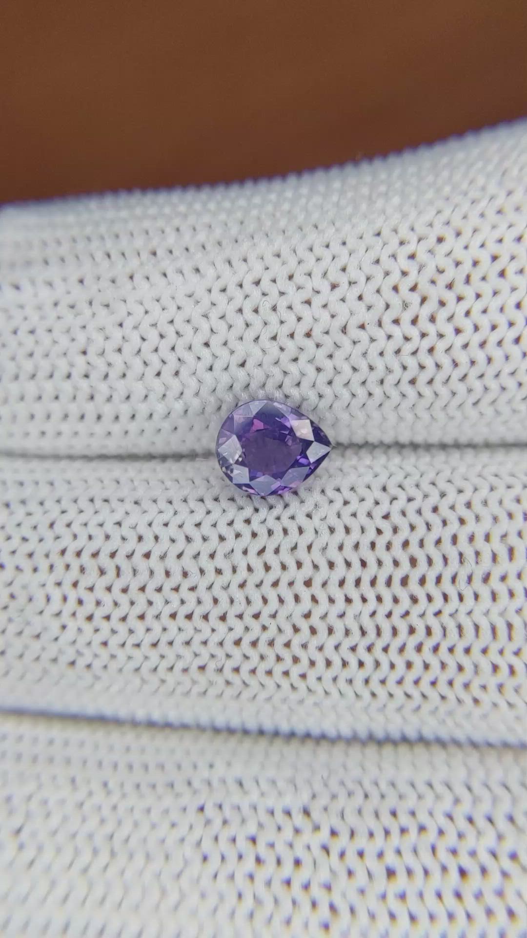 1.04 Ct. Violet Sapphire from Ceylon (Sri Lanka) Size Video