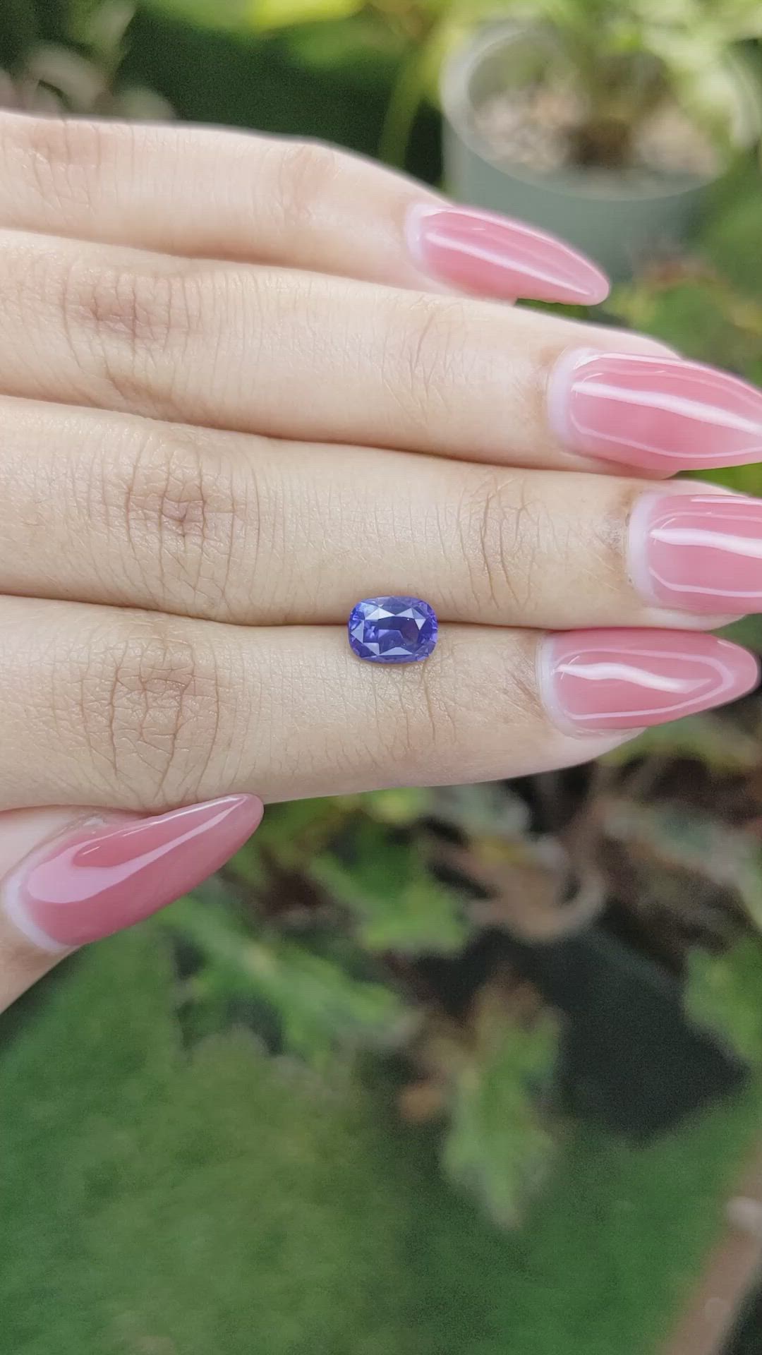 1.52 Ct. Violet Sapphire from Ceylon (Sri Lanka) Size Video