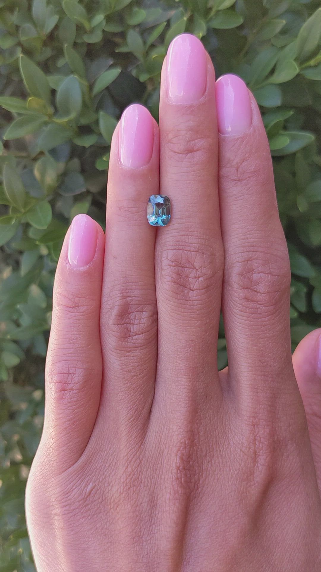 1.57 Ct. Bluish Green Sapphire from Ceylon (Sri Lanka) Size Video
