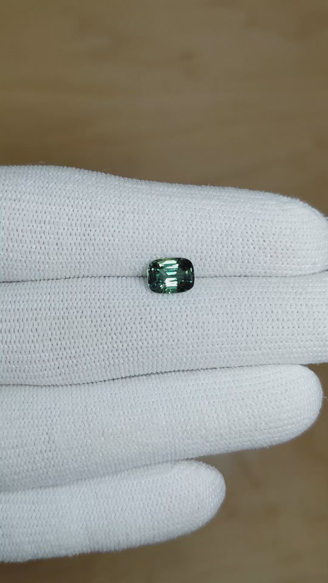 1.57 Ct. Bluish Green Sapphire from Ceylon (Sri Lanka) Size Video