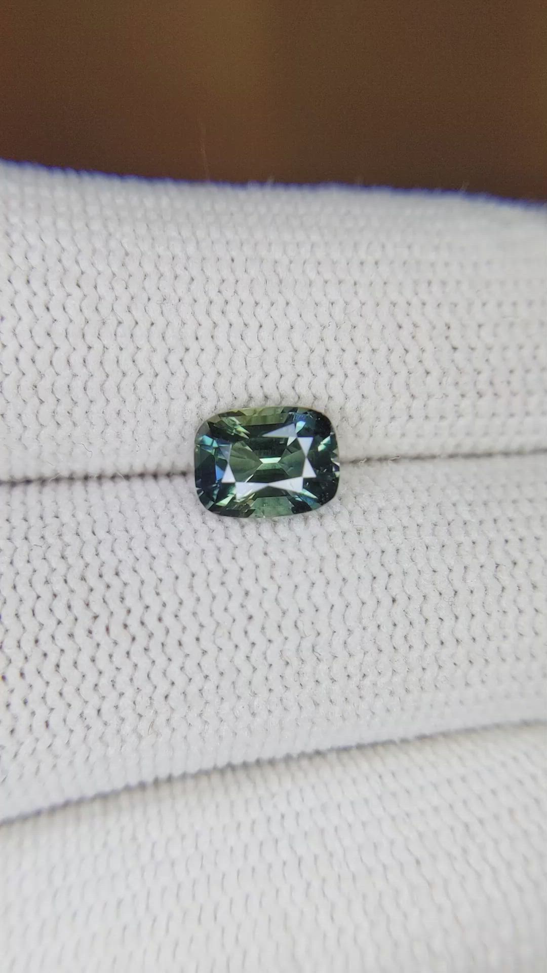 1.57 Ct. Bluish Green Sapphire from Ceylon (Sri Lanka) Size Video