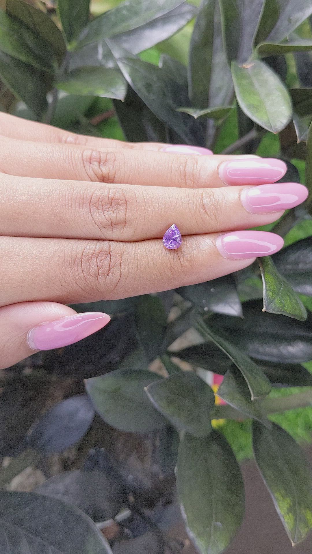 1.06 Ct. Purple Sapphire from Ceylon (Sri Lanka) Size Video