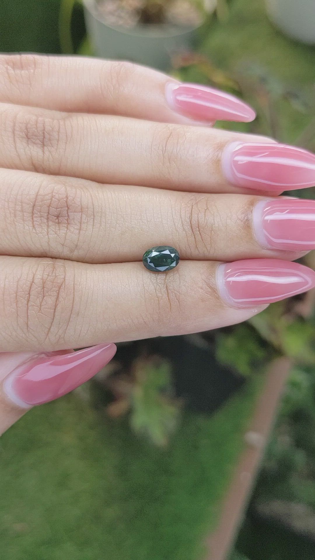 1.25 Ct. Bluish Green Sapphire from Ceylon (Sri Lanka) Size Video