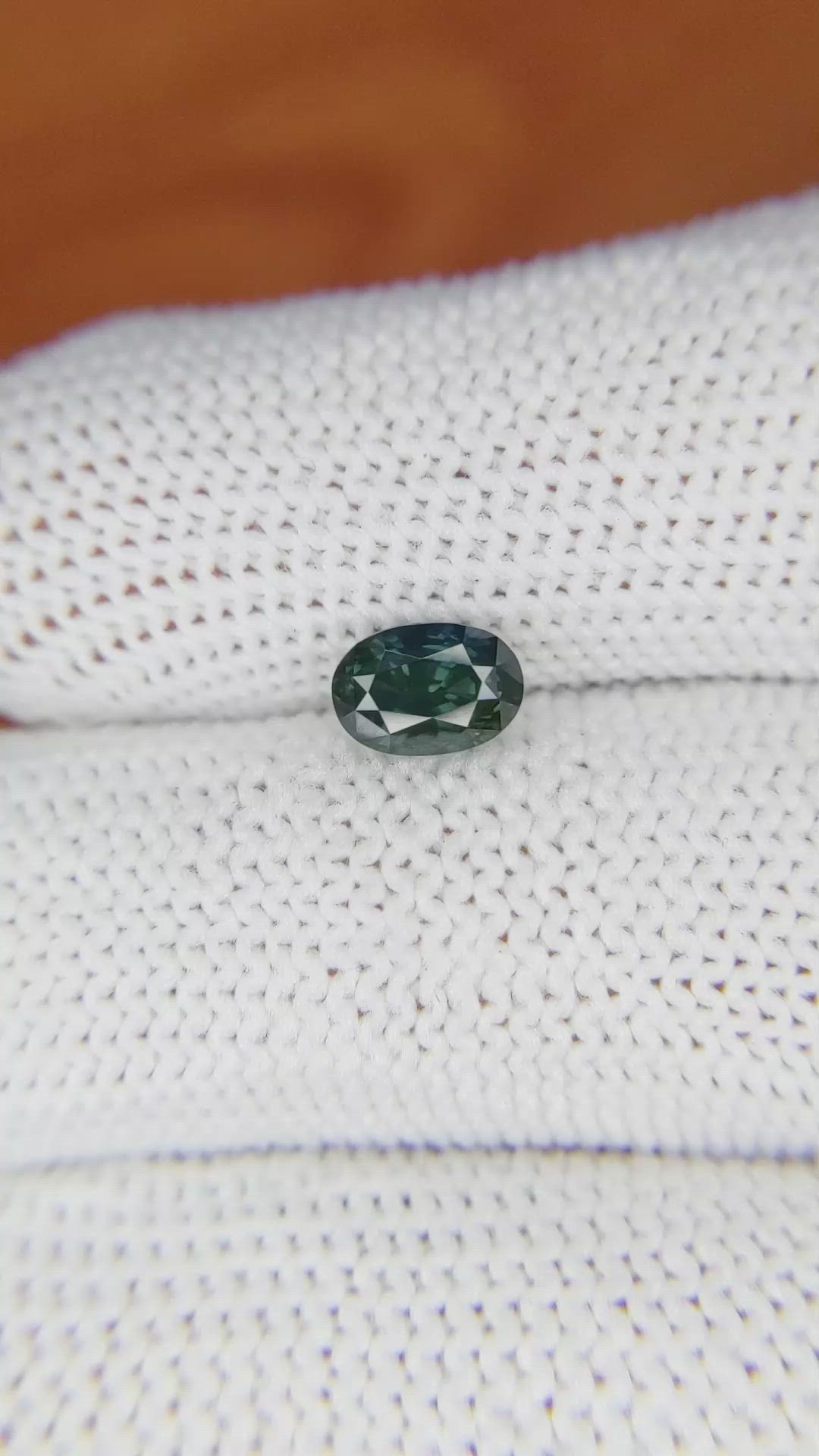 1.25 Ct. Bluish Green Sapphire from Ceylon (Sri Lanka) Size Video