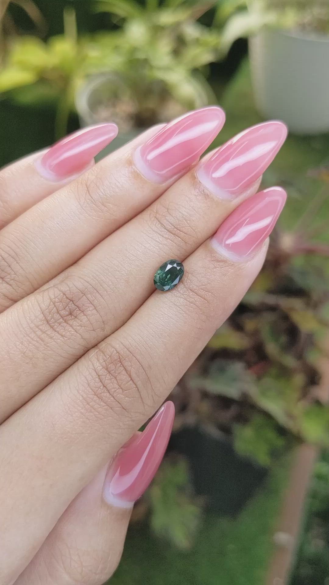 1.25 Ct. Bluish Green Sapphire from Ceylon (Sri Lanka) Size Video