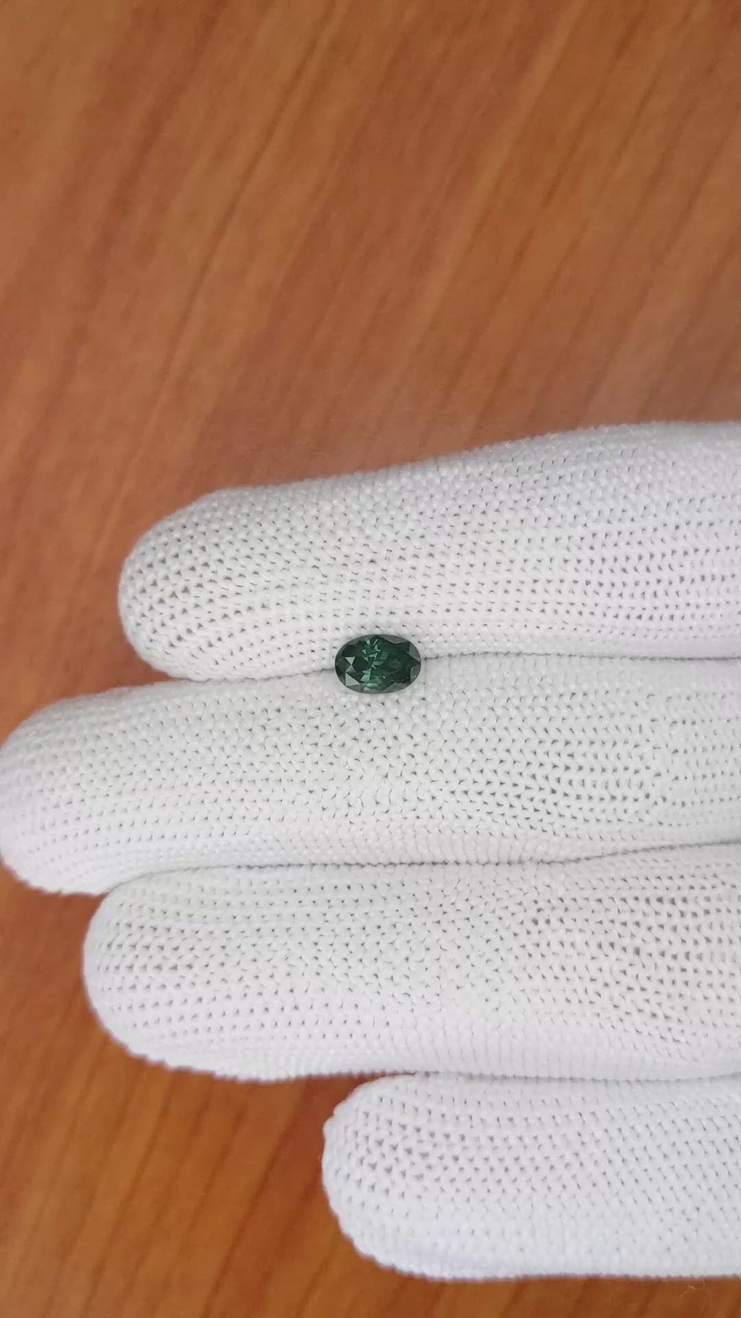 1.25 Ct. Bluish Green Sapphire from Ceylon (Sri Lanka) Size Video