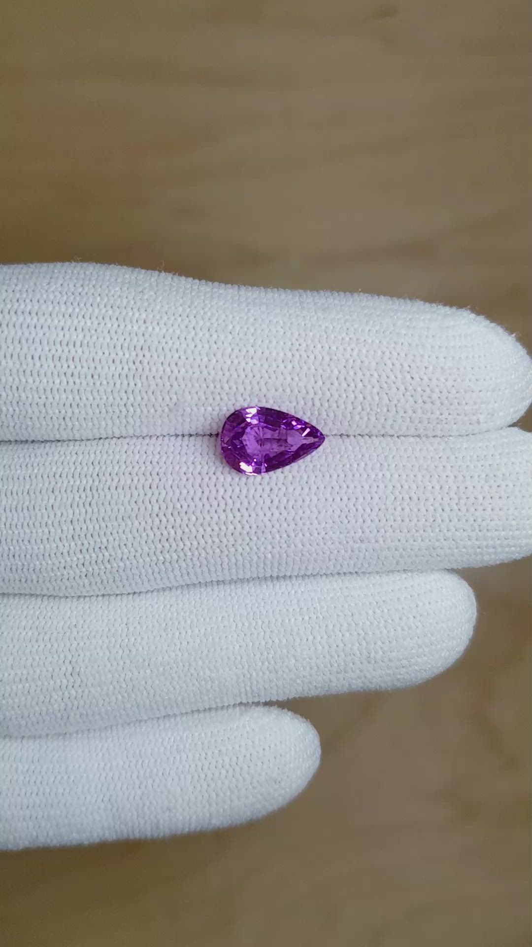 2.14 Ct. Purple Sapphire from Ceylon (Sri Lanka) Size Video