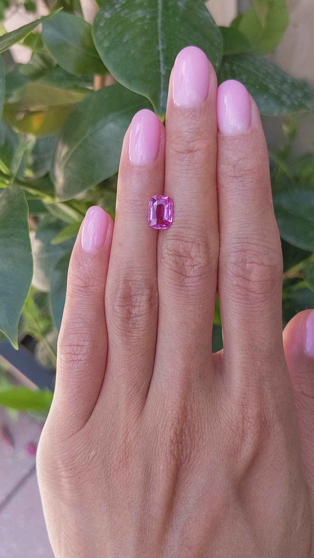 2.14 Ct. Purplish Pink Sapphire from Ceylon (Sri Lanka) Size Video