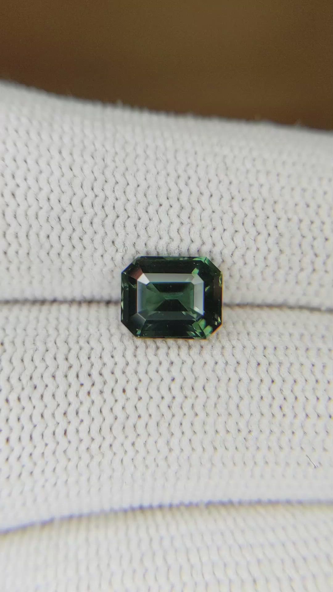 2.05 Ct. Green Sapphire from Ceylon (Sri Lanka) Size Video