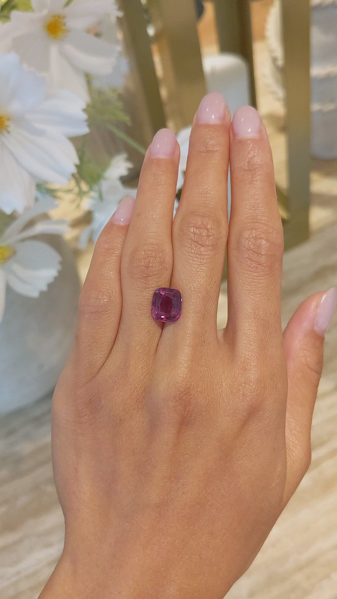 5.00 Ct. Purplish Pink Sapphire from Madagascar Size Video