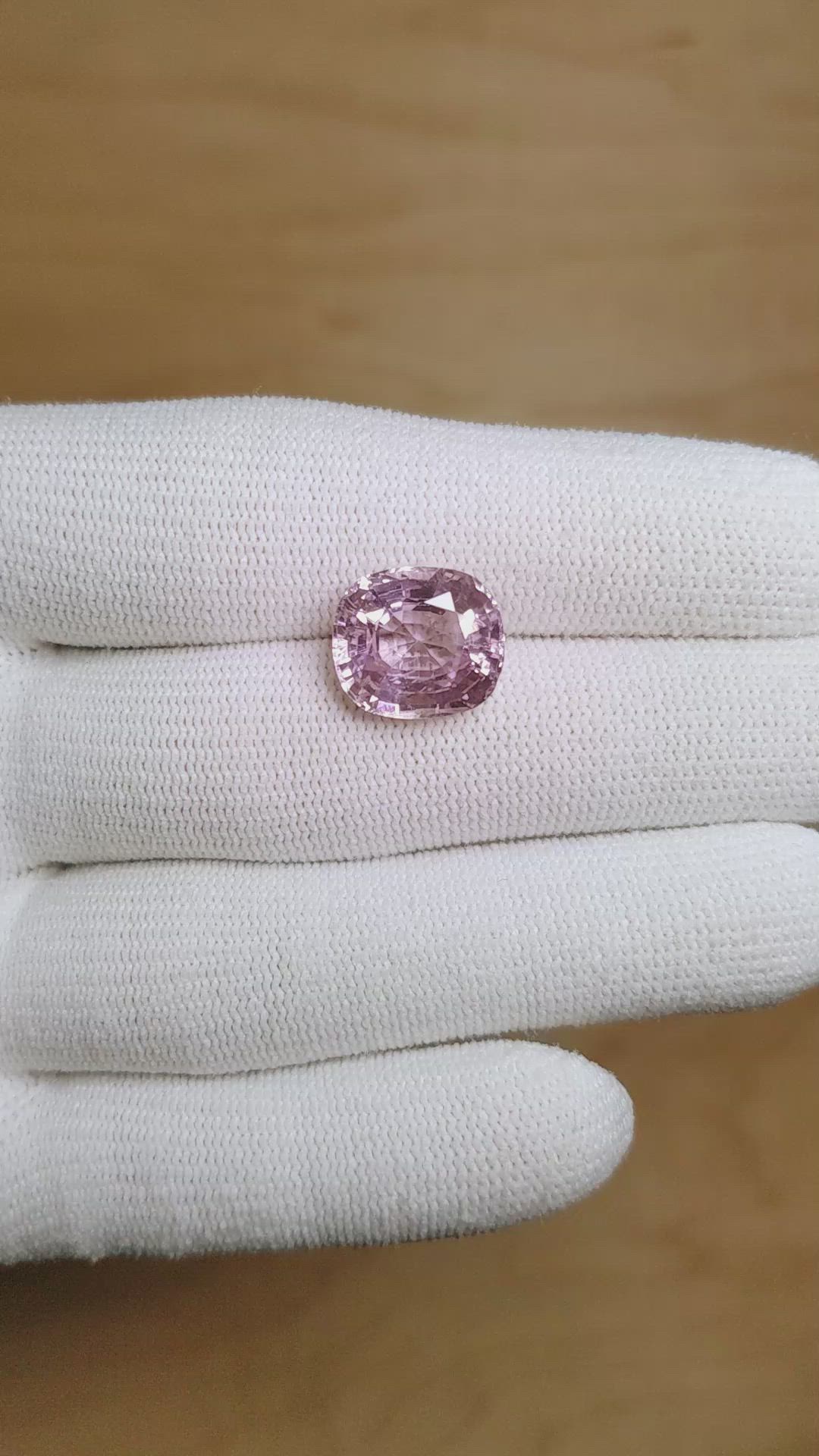 7.97 Ct. Pink Sapphire from Burma (Myanmar) Size Video
