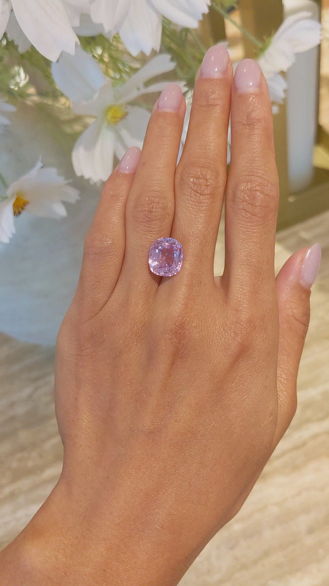 7.97 Ct. Pink Sapphire from Burma (Myanmar) Size Video
