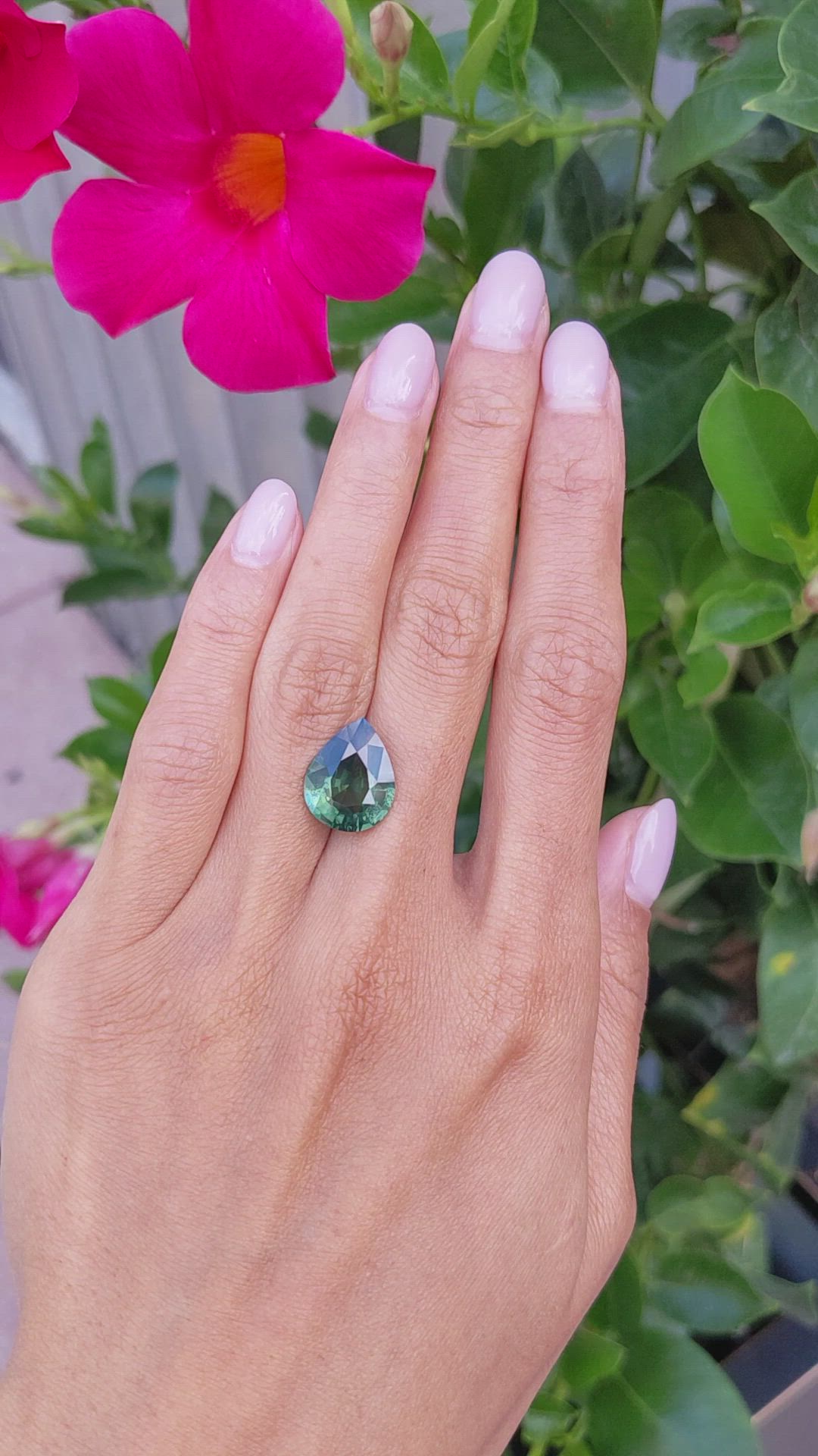 7.12 Ct. Green Sapphire from Madagascar Size Video