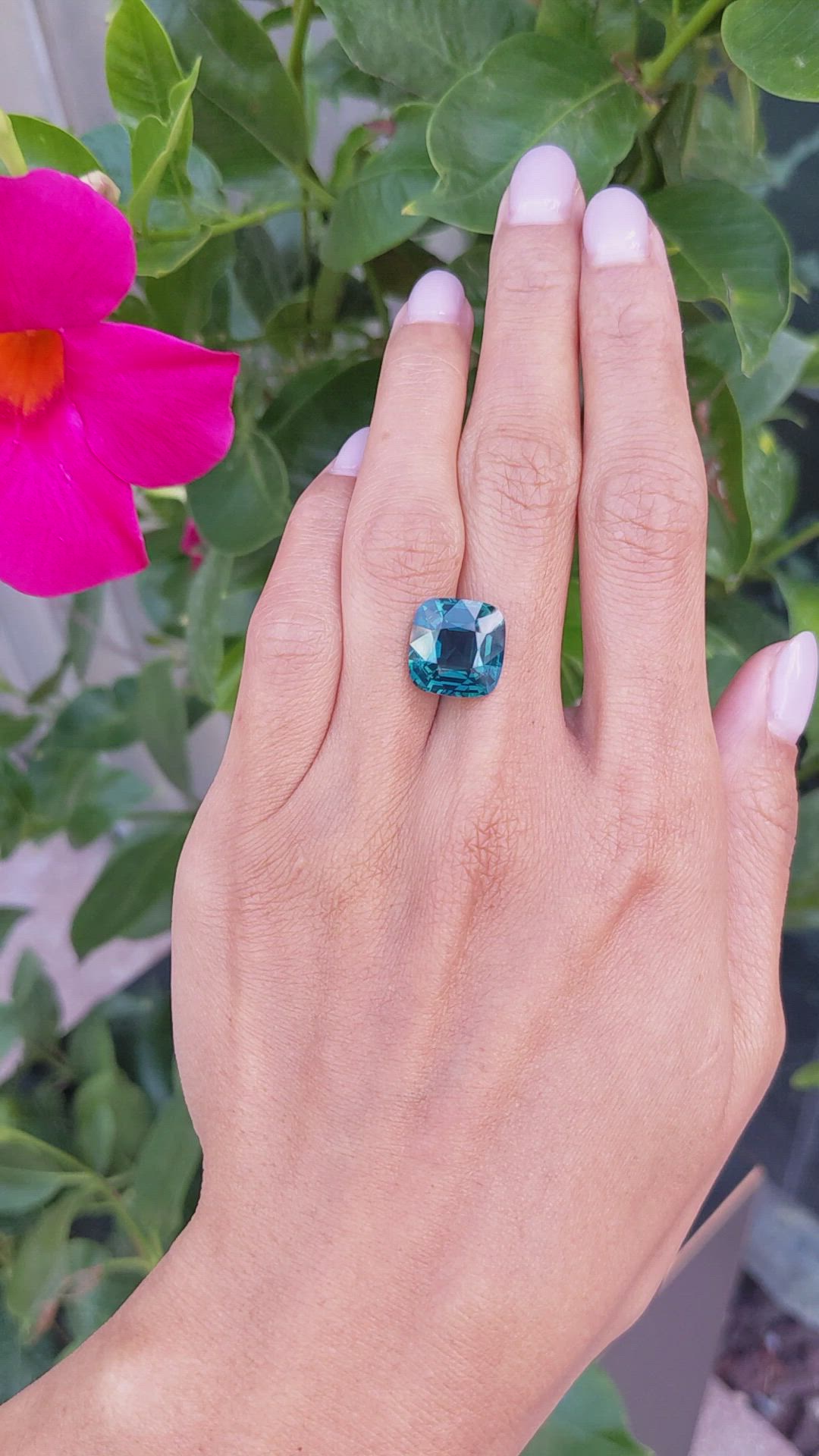 11.04 Ct. Greenish Blue Sapphire from Madagascar Size Video