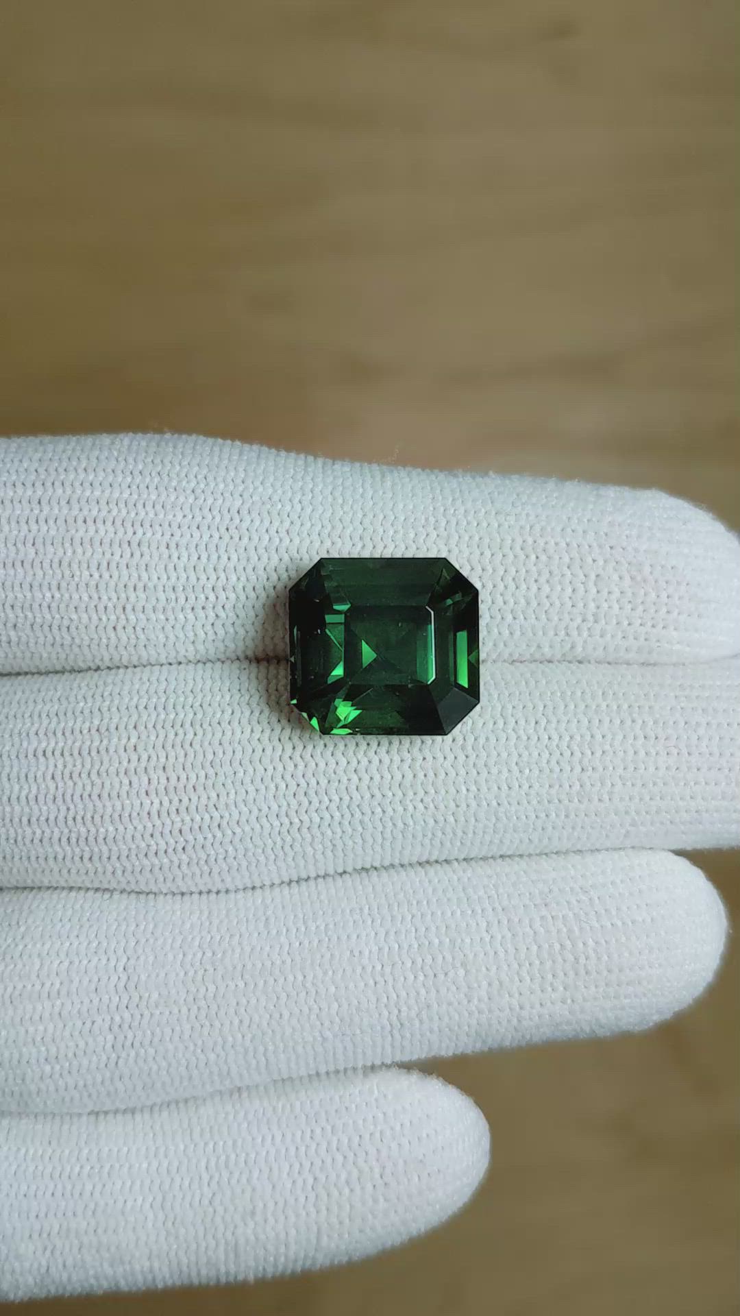 15.09 Ct. Bluish Green Sapphire from Madagascar Size Video