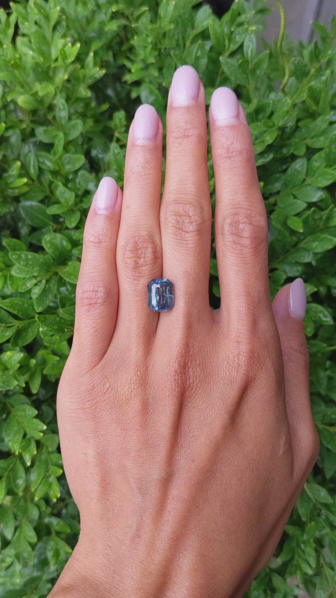 6.14 Ct. Greenish Blue Sapphire from Ceylon (Sri Lanka) Size Video