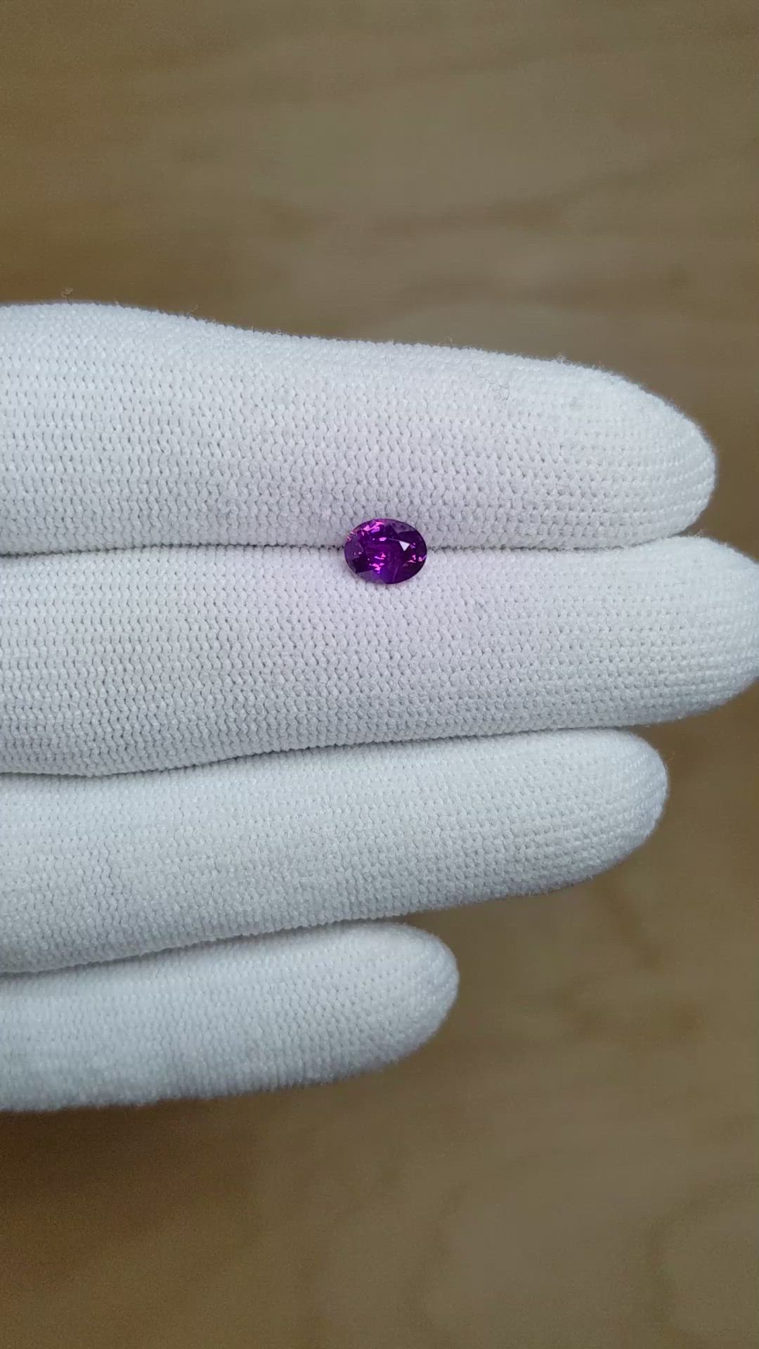 0.74 Ct. Purple Sapphire from Ceylon (Sri Lanka) Size Video