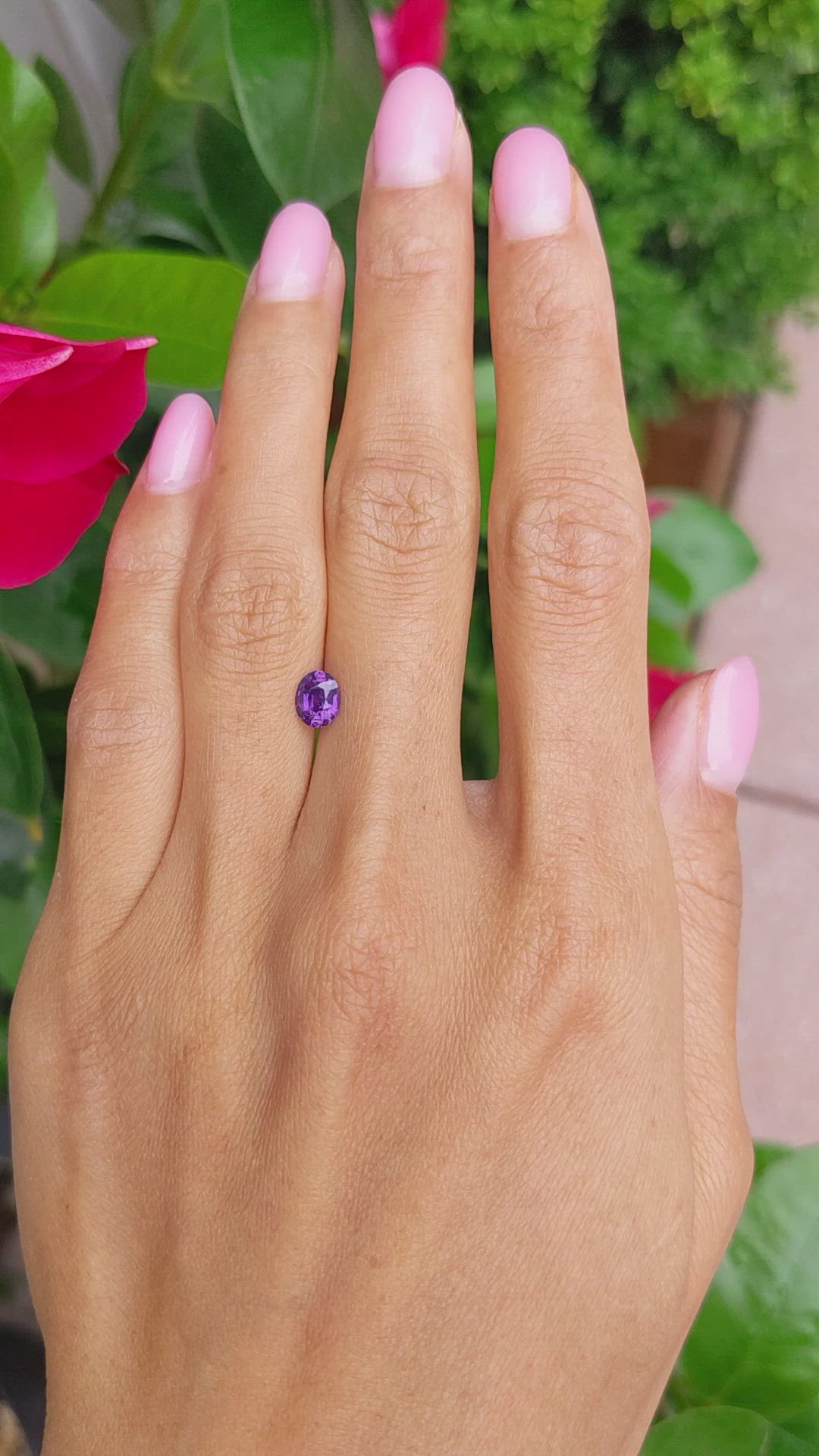 0.74 Ct. Purple Sapphire from Ceylon (Sri Lanka) Size Video