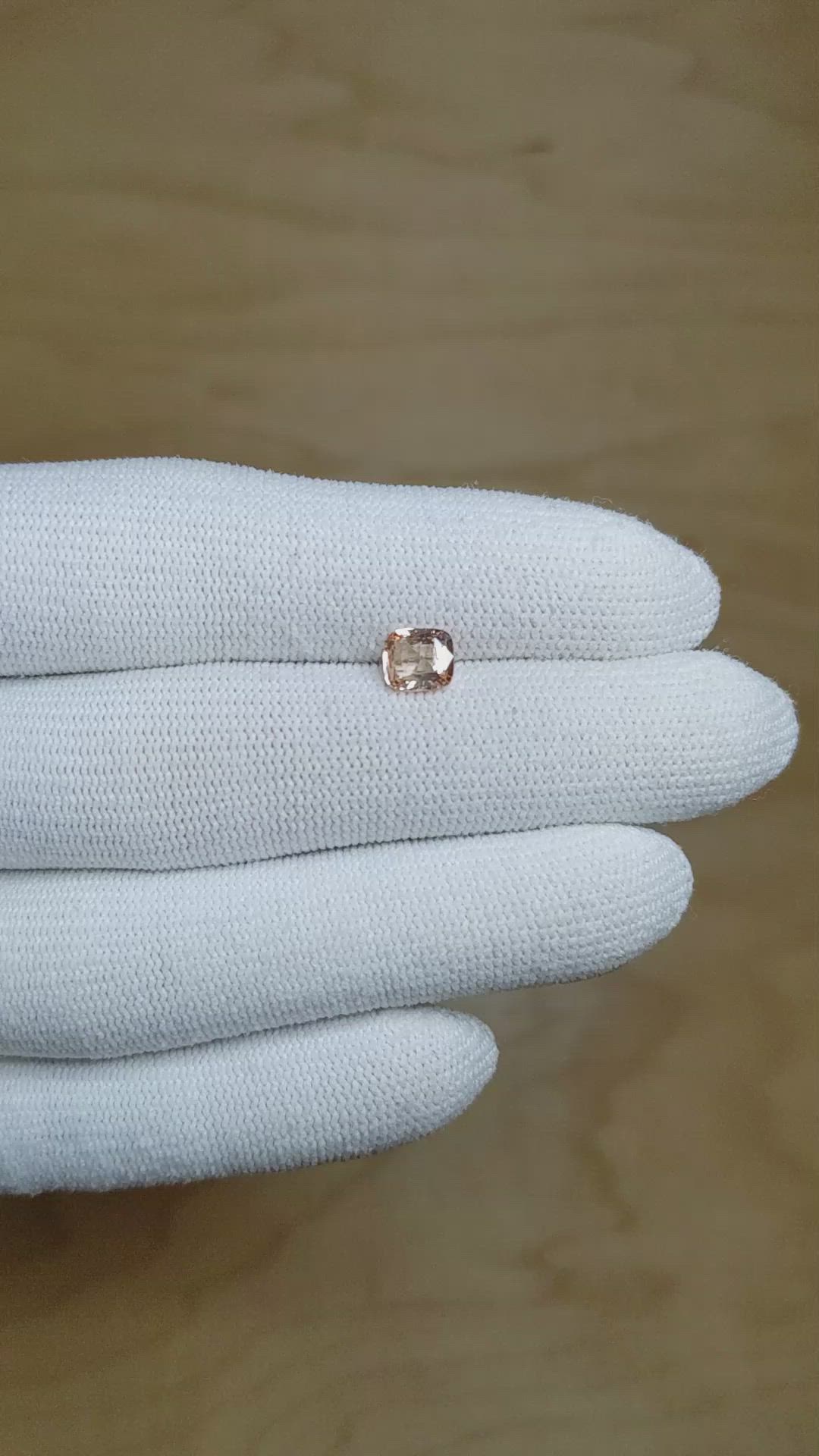 1.01 Ct. Peach Sapphire from Ceylon (Sri Lanka) Size Video