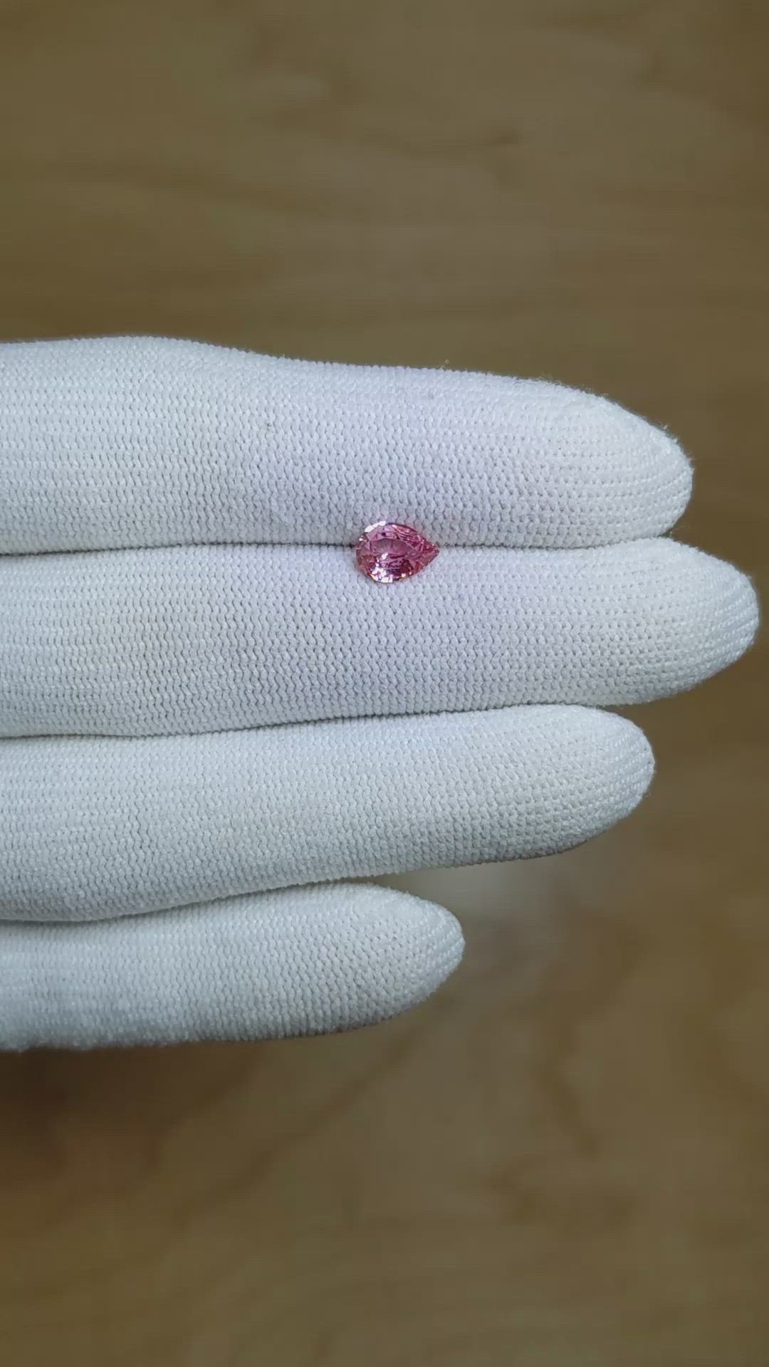0.83 Ct. Pink Sapphire from Ceylon (Sri Lanka) Size Video