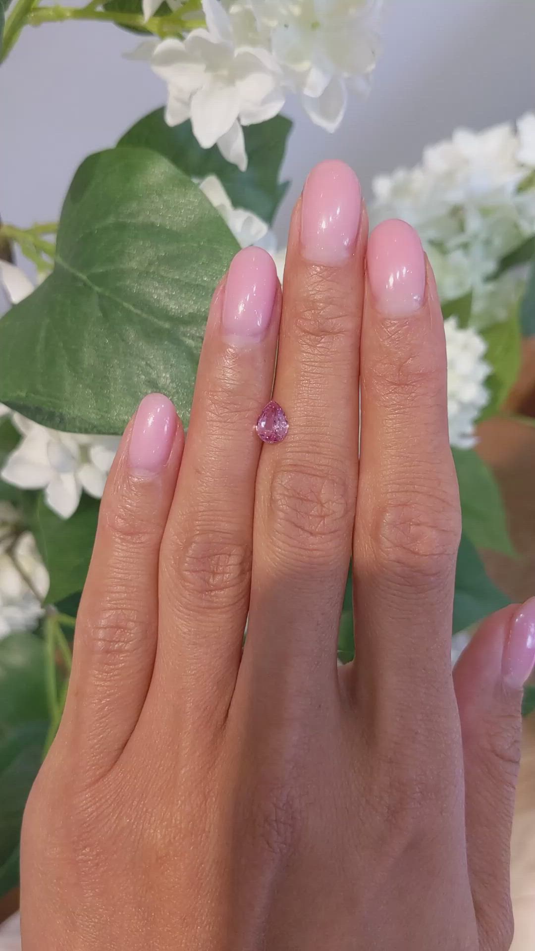 0.83 Ct. Pink Sapphire from Ceylon (Sri Lanka) Size Video