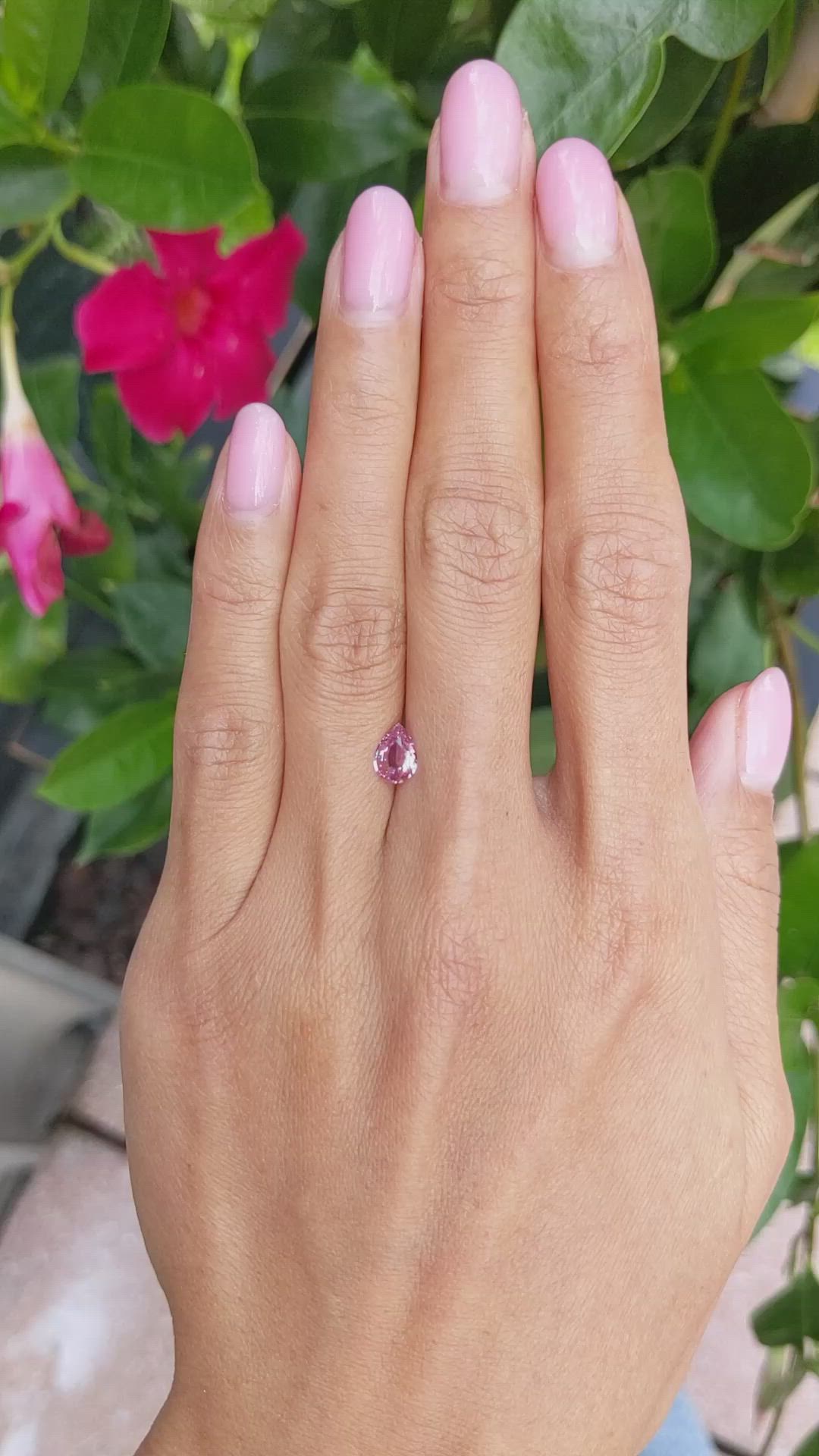0.83 Ct. Pink Sapphire from Ceylon (Sri Lanka) Size Video