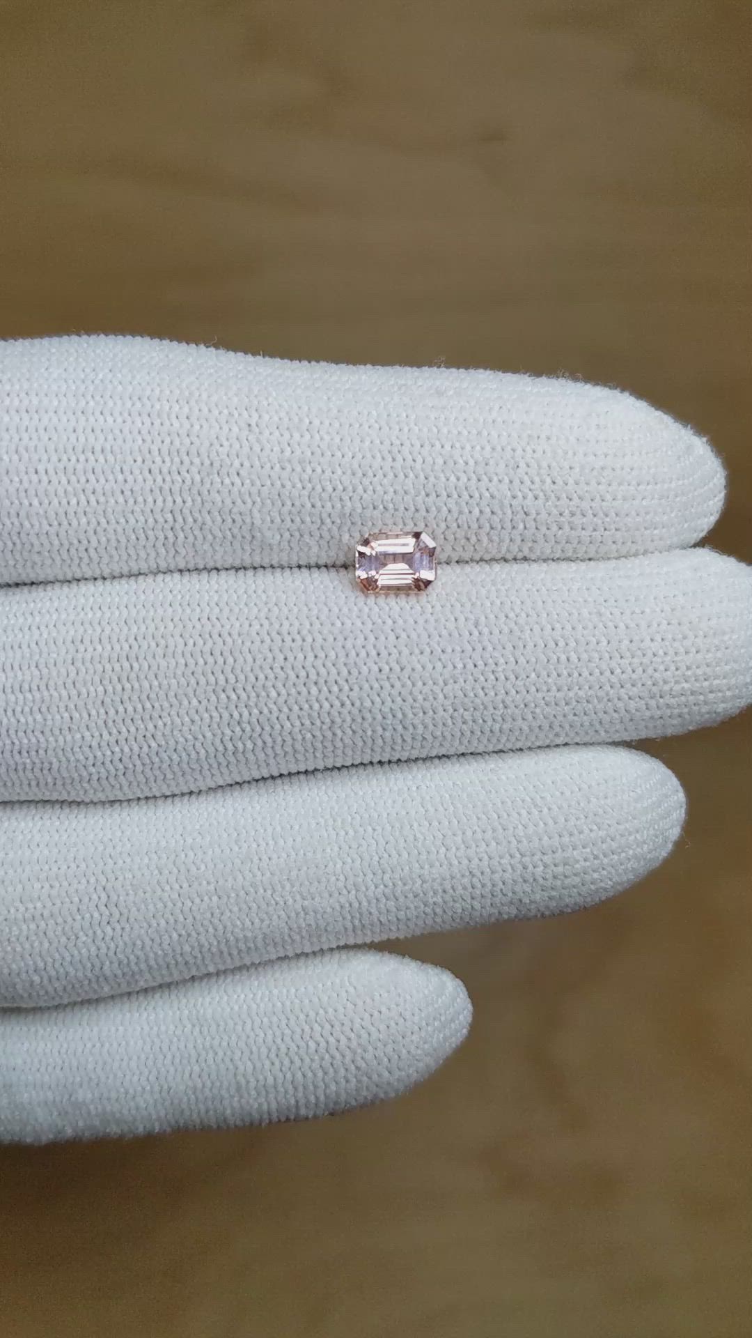1.04 Ct. Peach Sapphire from Ceylon (Sri Lanka) Size Video