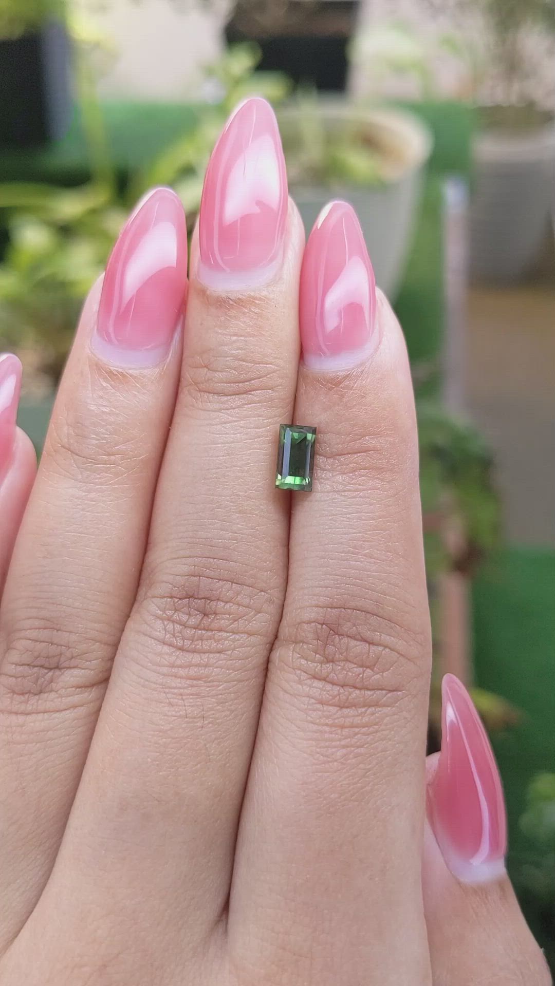 1.33 Ct. Green Sapphire from Madagascar Size Video