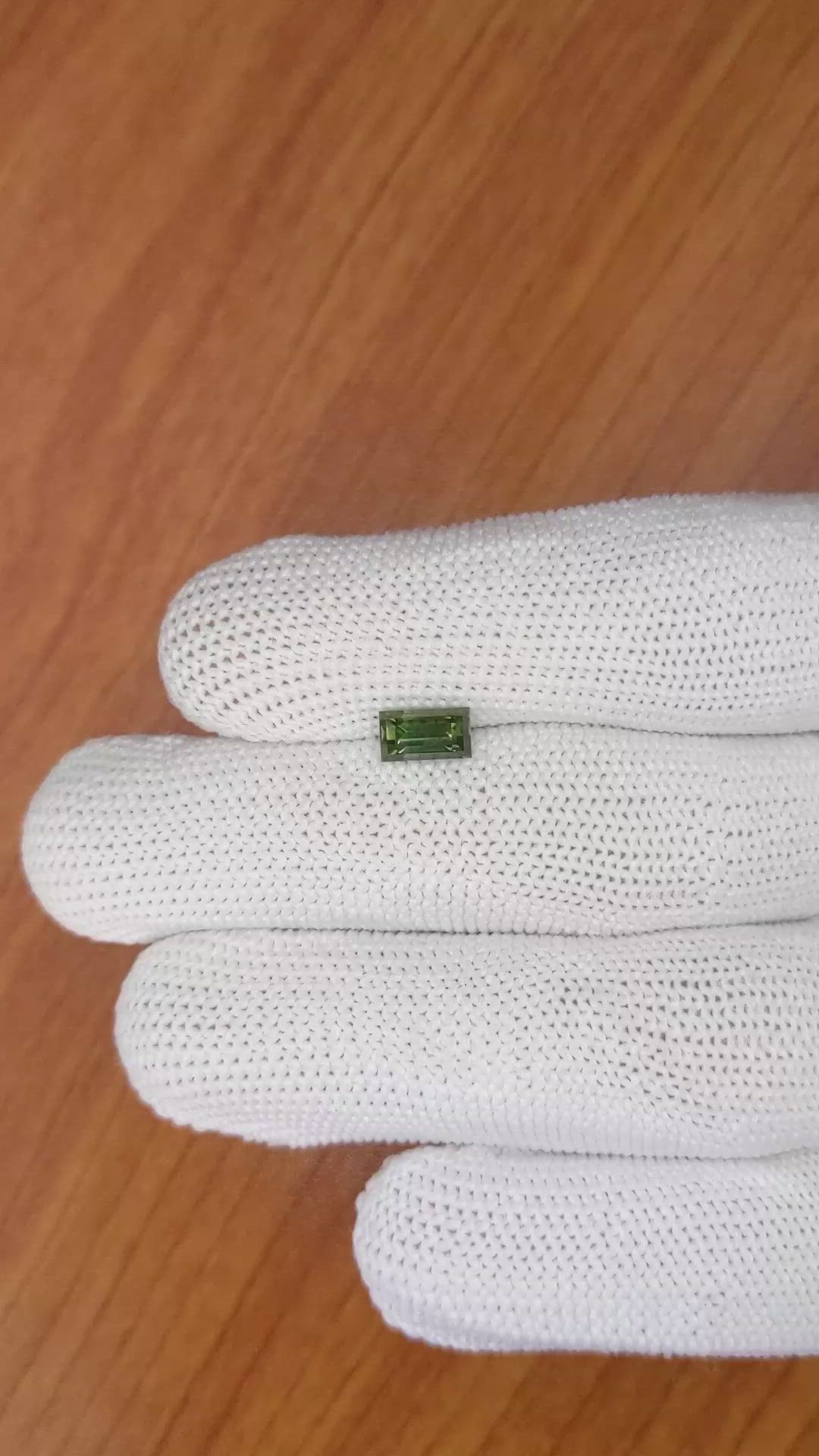1.33 Ct. Green Sapphire from Madagascar Size Video