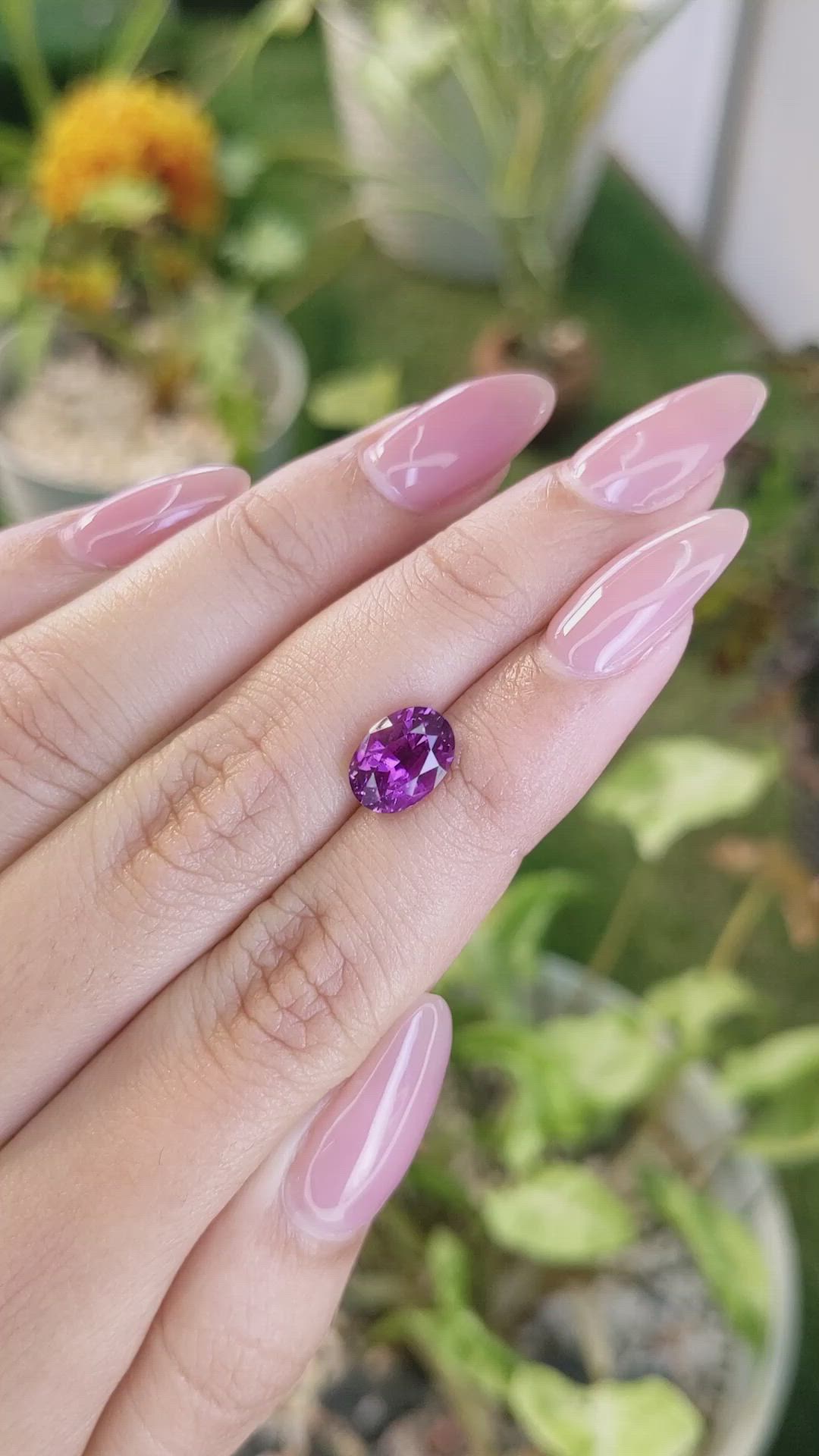 3.51 Ct. Pinkish Purple Sapphire from Ceylon (Sri Lanka) Size Video
