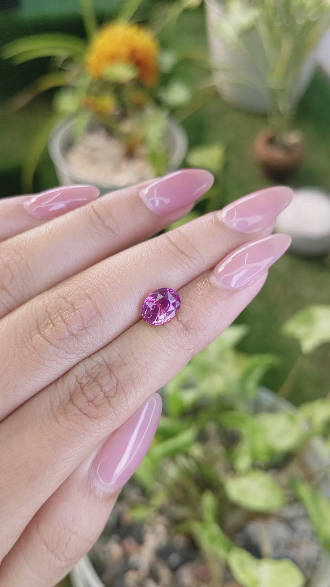 3.05 Ct. Purplish Pink Sapphire from Ceylon (Sri Lanka) Size Video