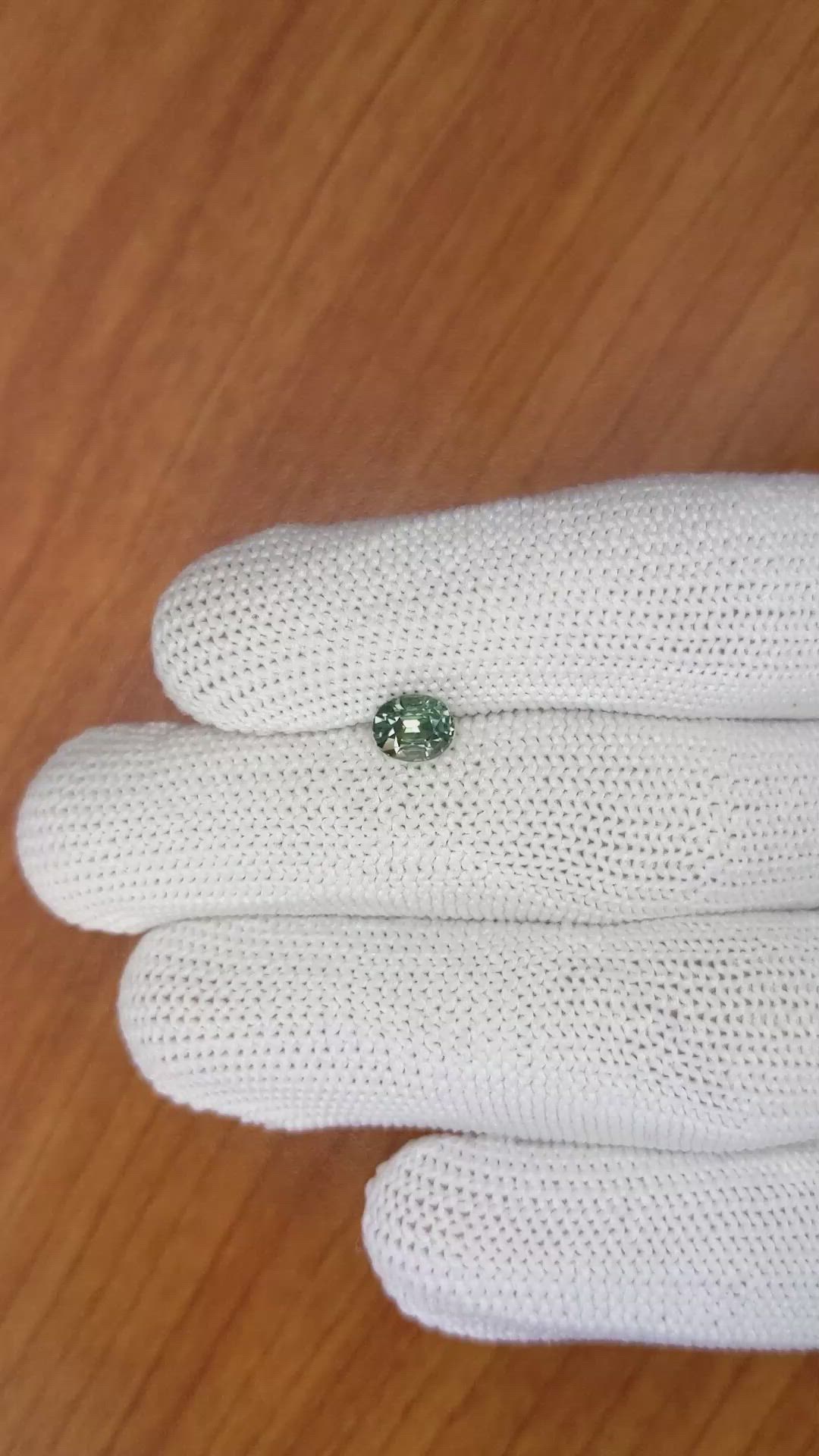 1.12 Ct. Green Sapphire from Madagascar Size Video
