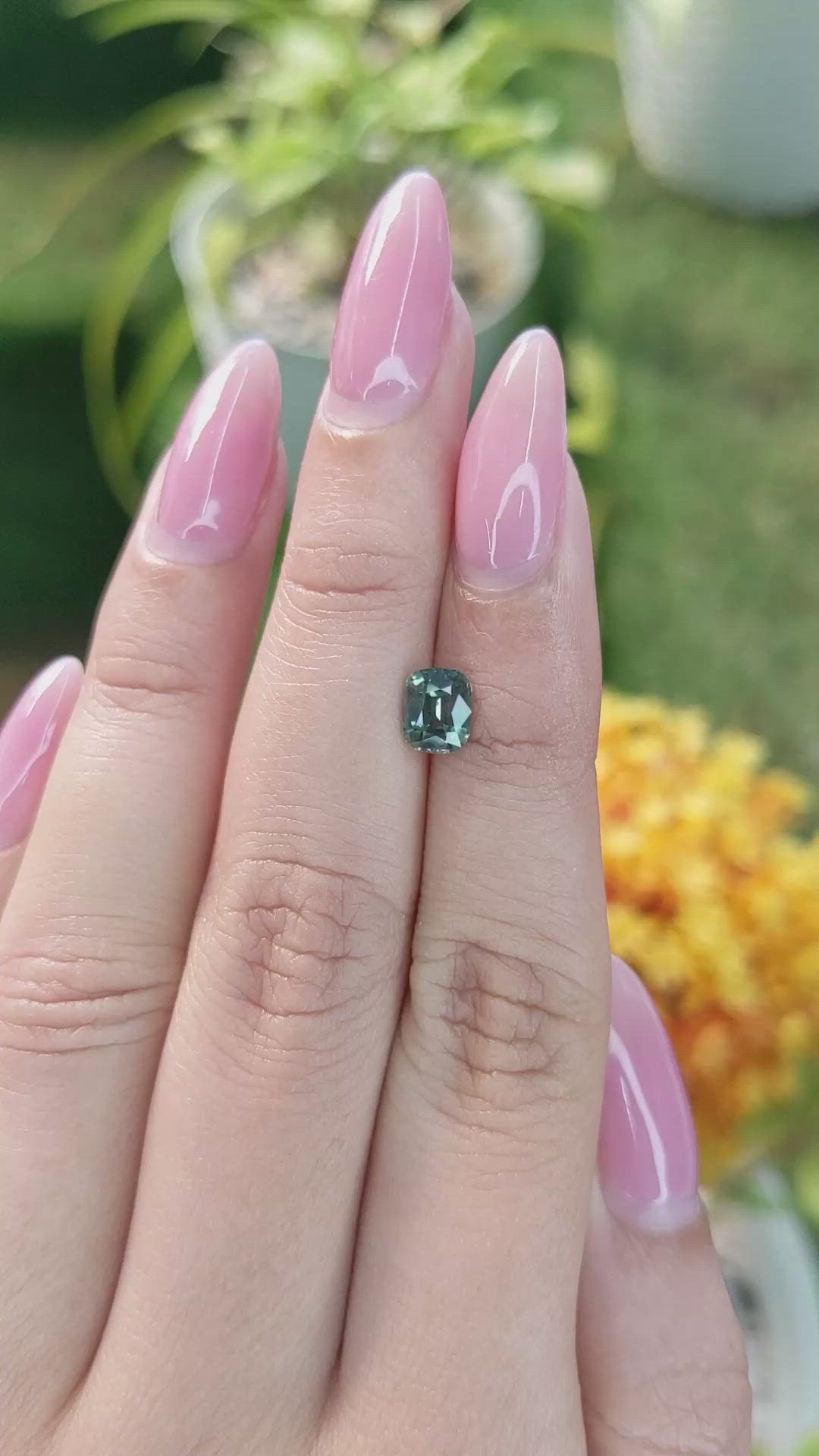 1.12 Ct. Green Sapphire from Madagascar Size Video