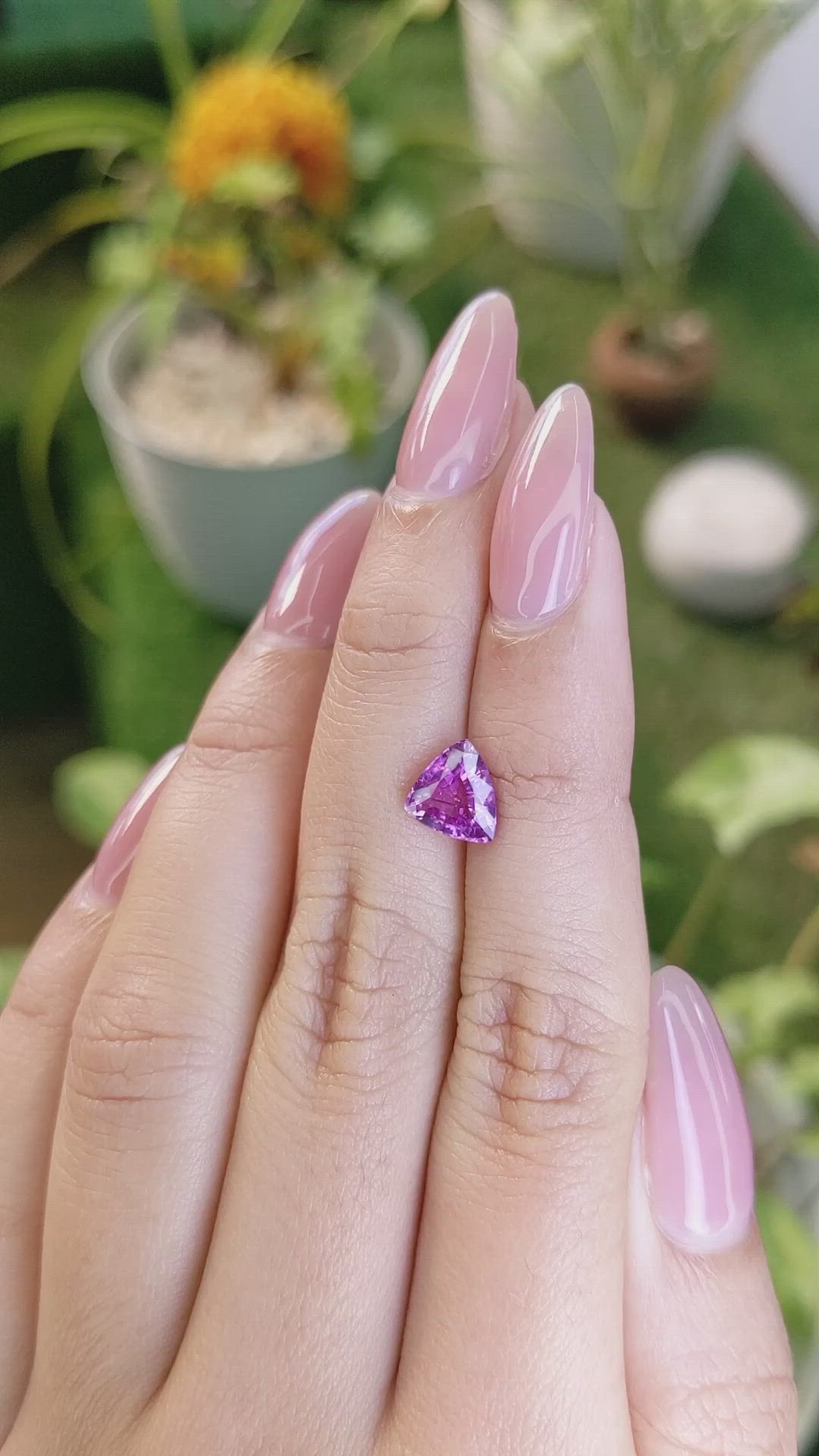 2.01 Ct. Pinkish Purple Sapphire from Ceylon (Sri Lanka) Size Video