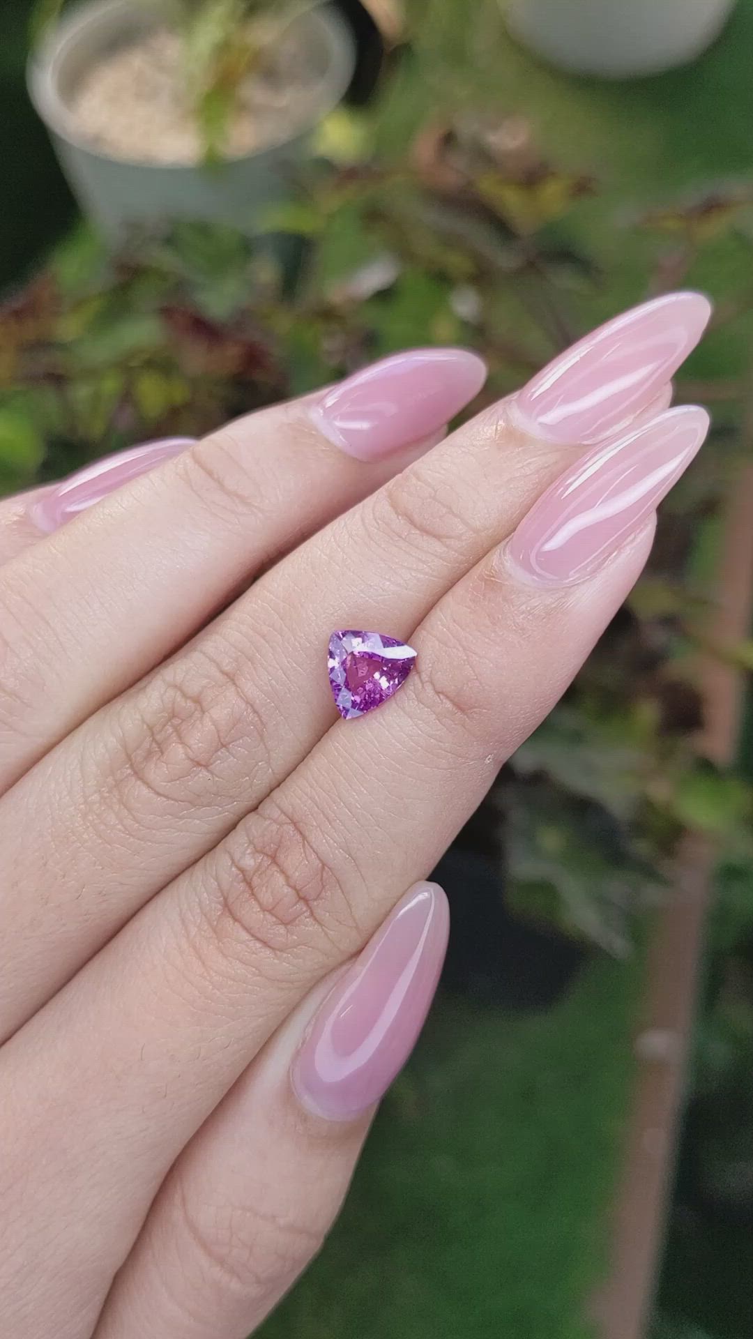 2.01 Ct. Pinkish Purple Sapphire from Ceylon (Sri Lanka) Size Video