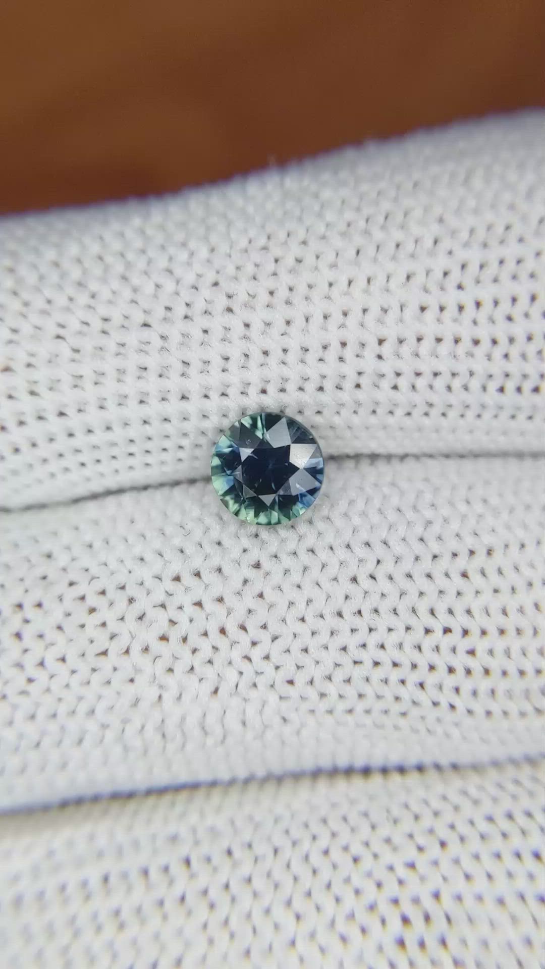 1.04 Ct. Bluish Green Sapphire from Madagascar Size Video