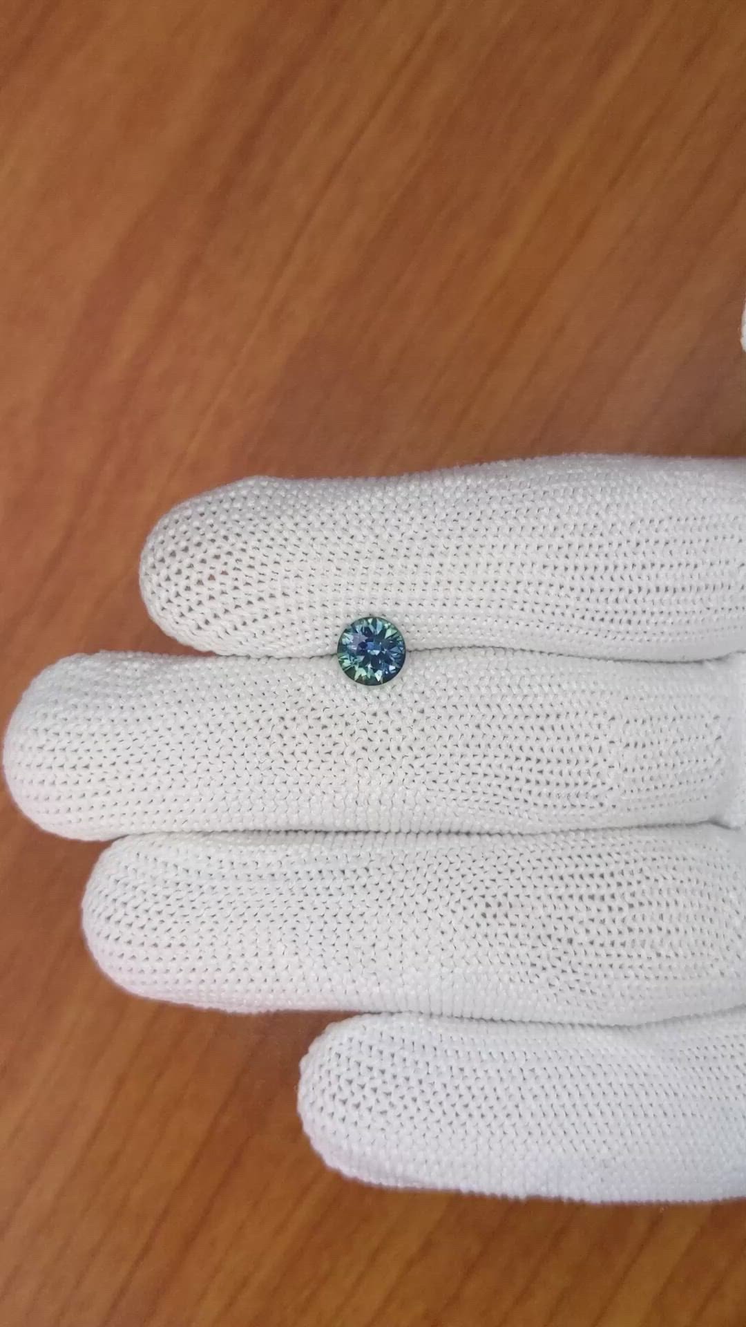 1.04 Ct. Bluish Green Sapphire from Madagascar Size Video