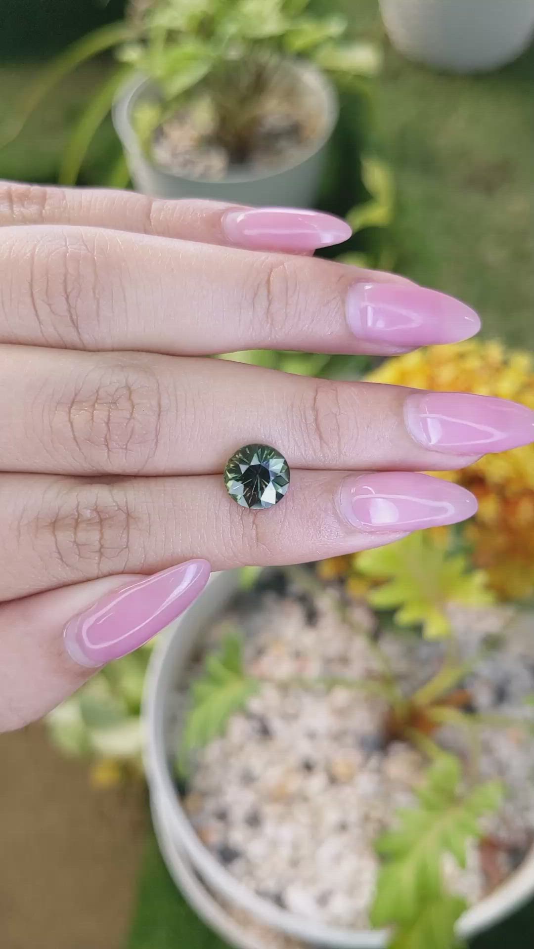 3.16 Ct. Yellowish Green Sapphire from Madagascar Size Video