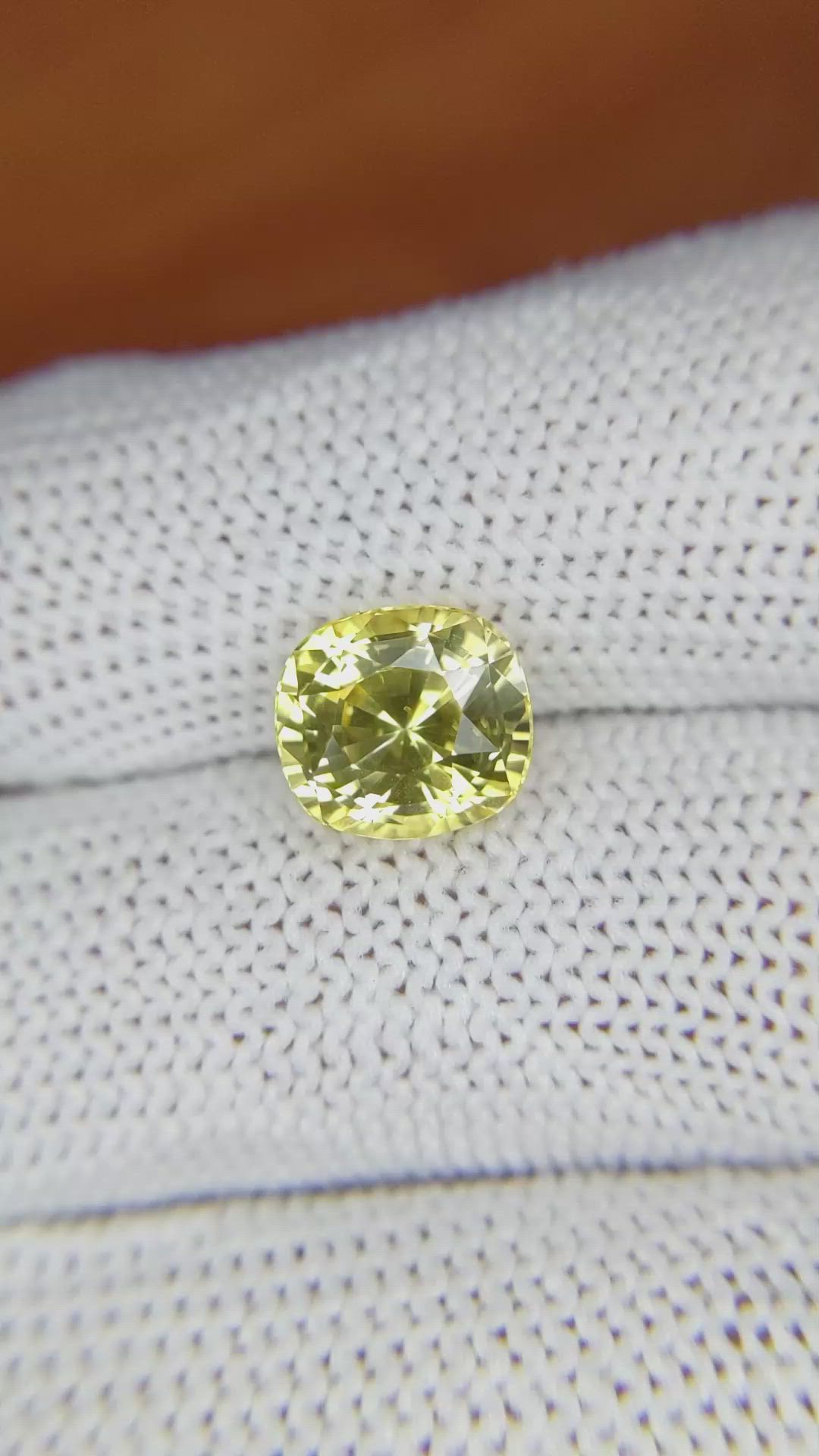 4.17 Ct. Yellow Sapphire from Ceylon (Sri Lanka) Size Video