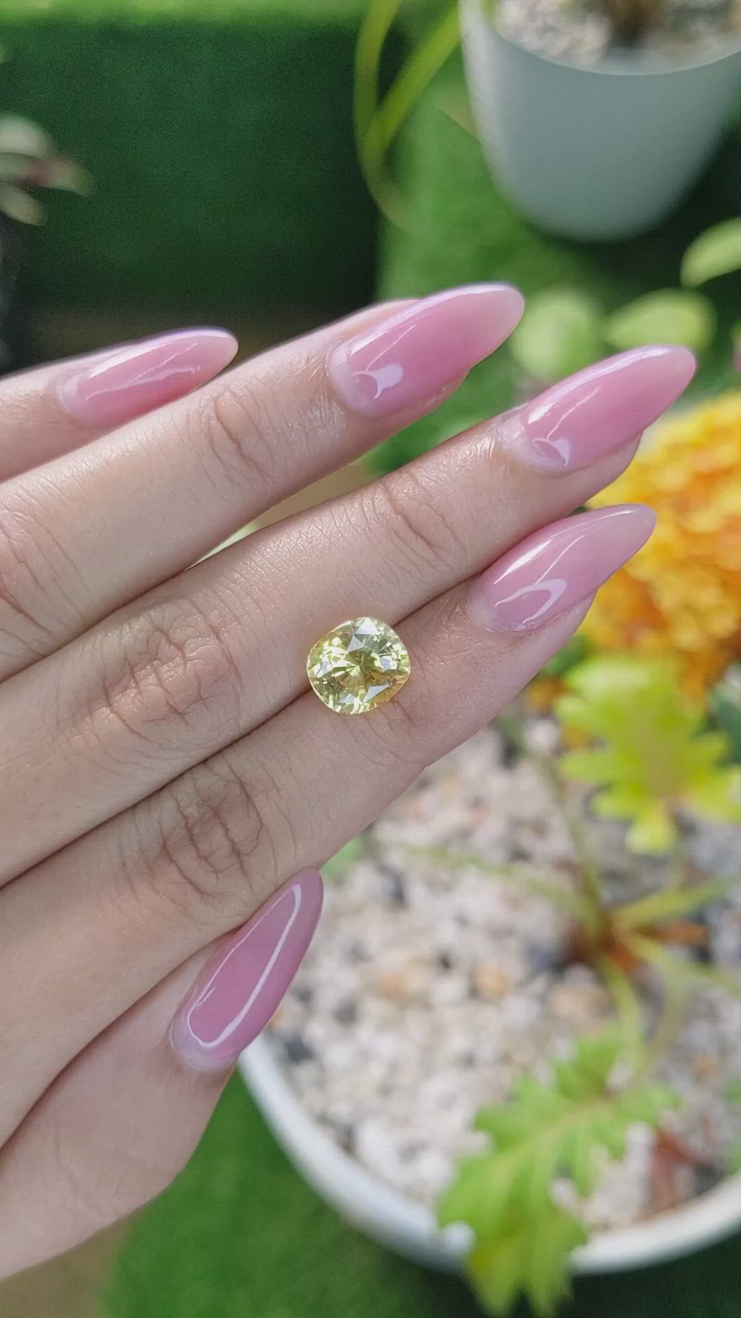 4.17 Ct. Yellow Sapphire from Ceylon (Sri Lanka) Size Video