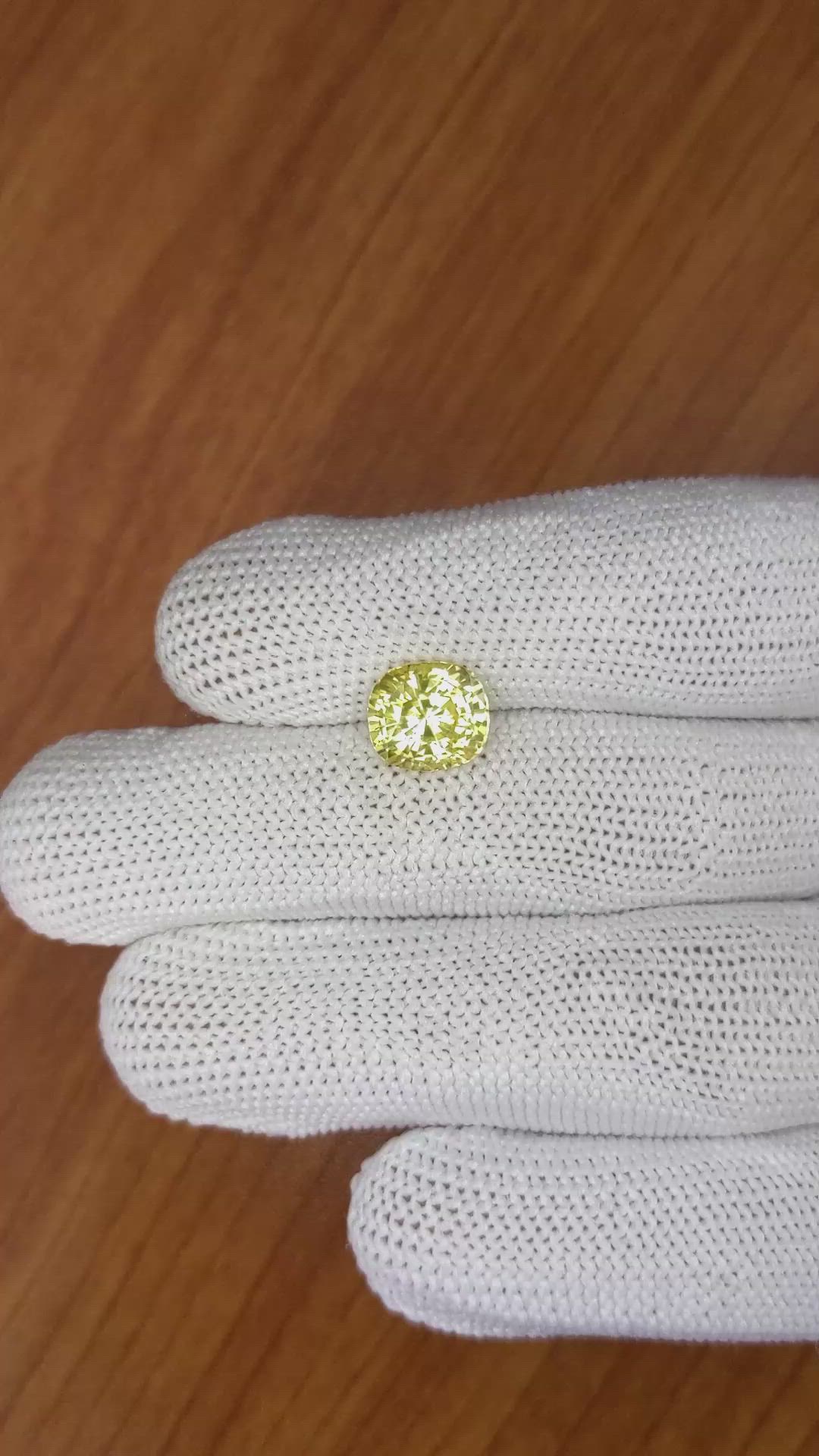 4.17 Ct. Yellow Sapphire from Ceylon (Sri Lanka) Size Video